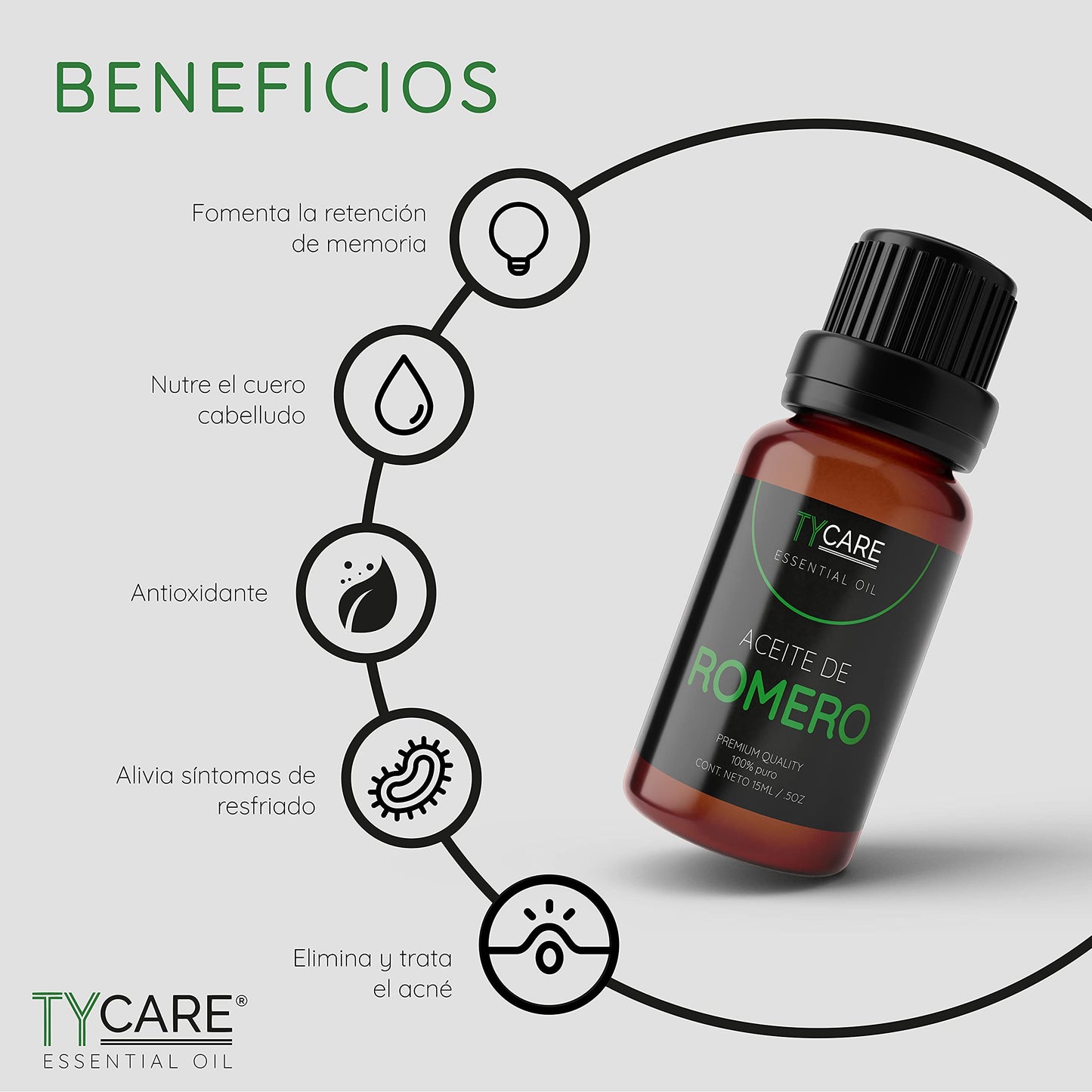 Aceite Esencial Premium Quality de Romero 100% Puro 15 ml