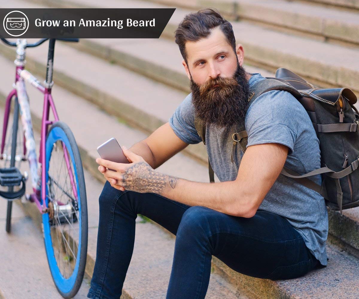 Naturenics Premium Beard Grooming & Trimming Kit for Mens Hair Care | Unscented Beard & Mustache Growth Oil, Wax Balm Butter, Brush, Dual Teeth Comb, Barber Scissors with Bamboo Gift Box & eBook