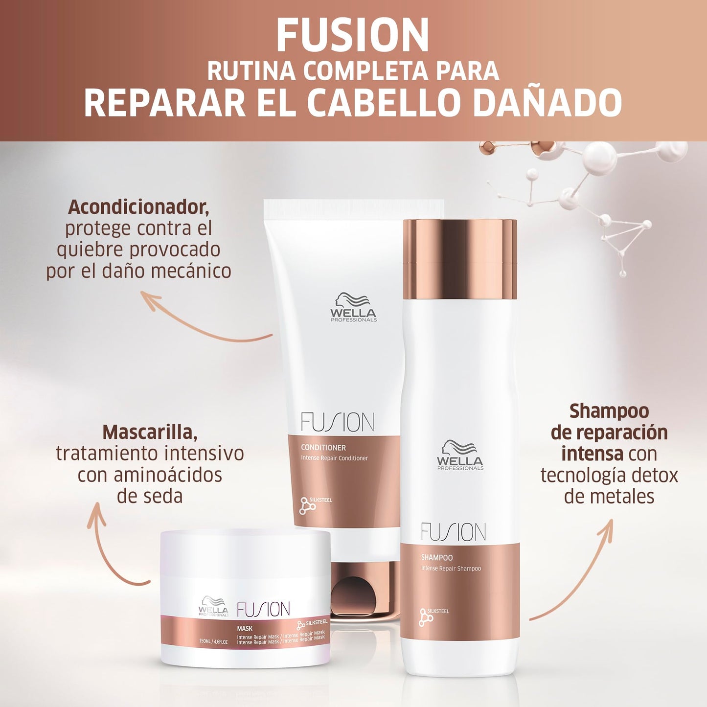 Shampoo Reparador Wella Professionals Fusion 250ml