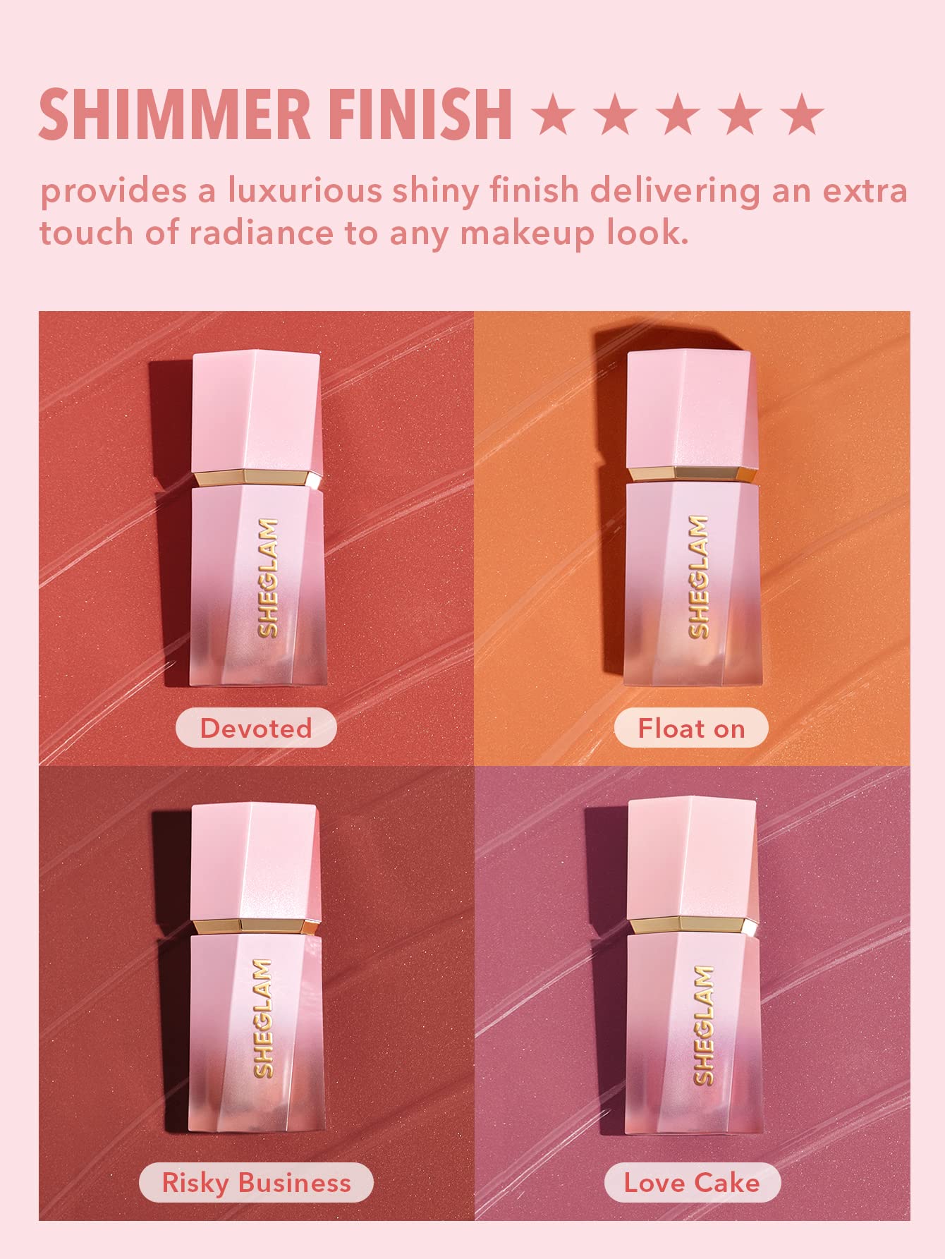 SHEGLAM Maquillaje con rubor líquido Color Bloom Dayglow para mejillas con acabado brillante - Devoted