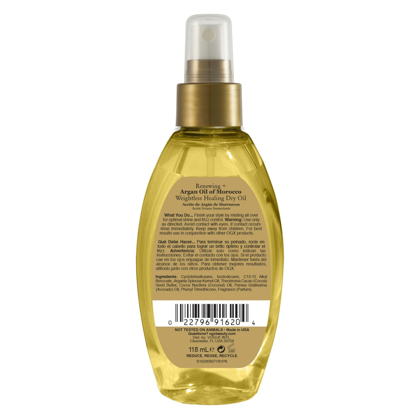 OGX, Tratamiento Capilar Renovador de Aceite de Argán, 118 ml