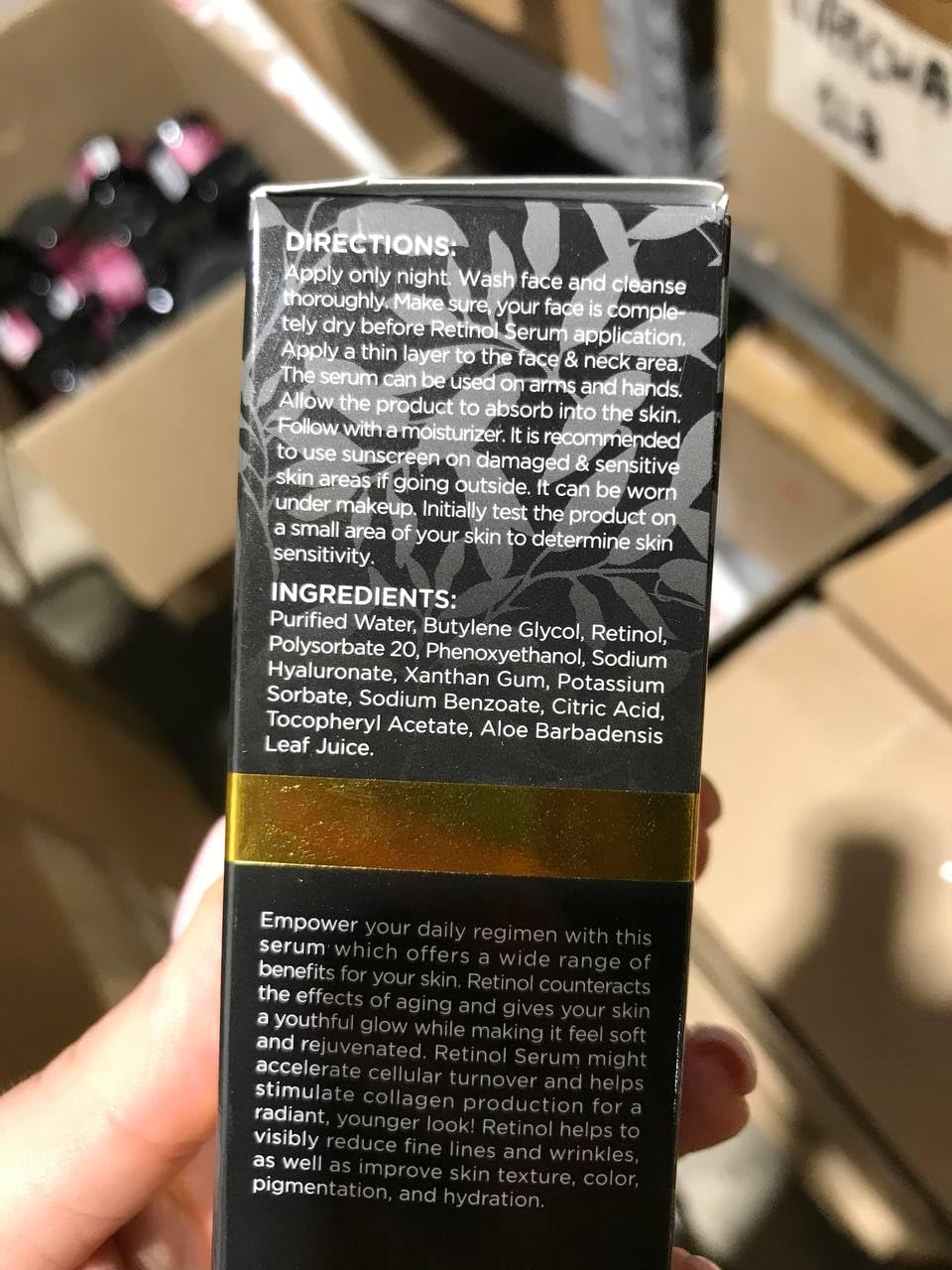 Retinol serum for skin (2oz) with Hyaluronic Acid + Vitamin A and E + Aloe Vera Anti aging moisturizer - Fade Dark Spots - Clinical Strength Formula