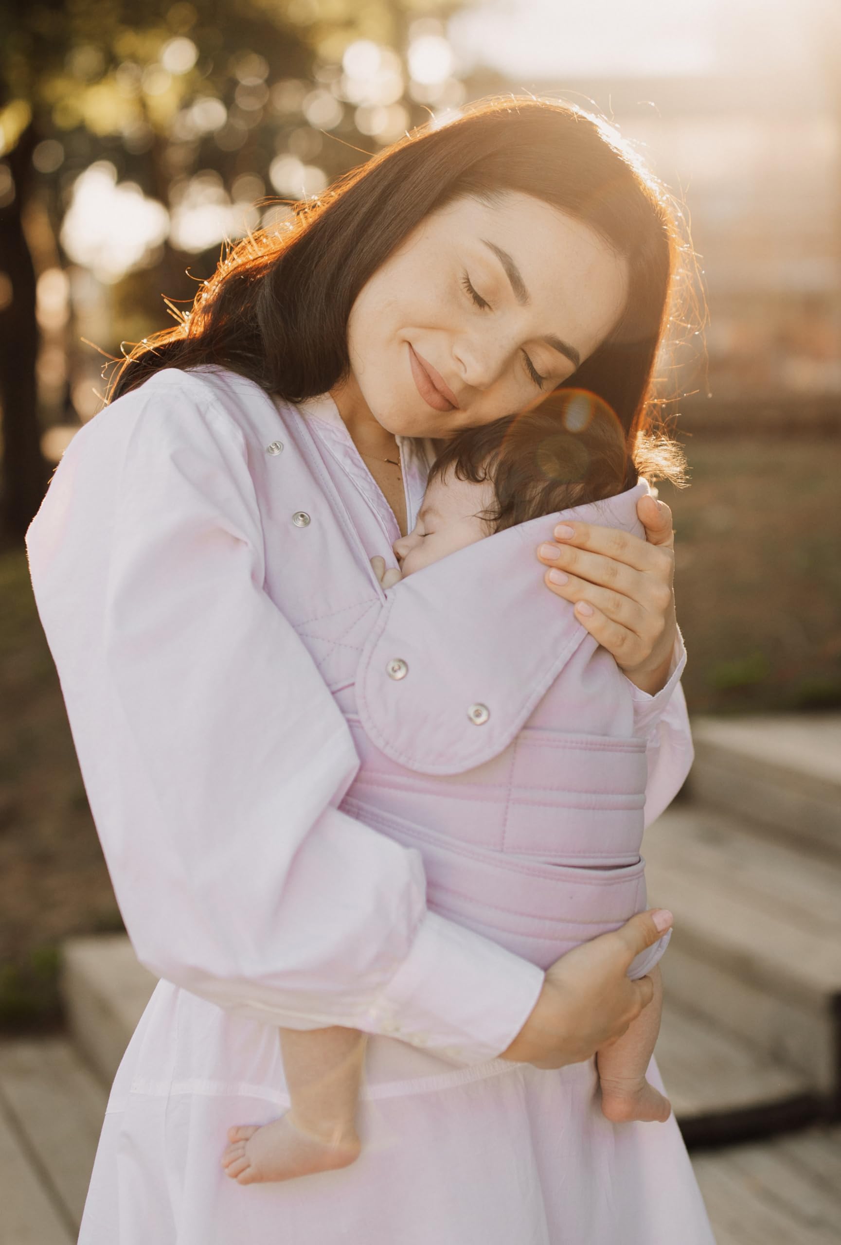 Portabebés Ajustable Marsupi Morado Lila Algodón Orgánico para Recién Nacido Talla SM
