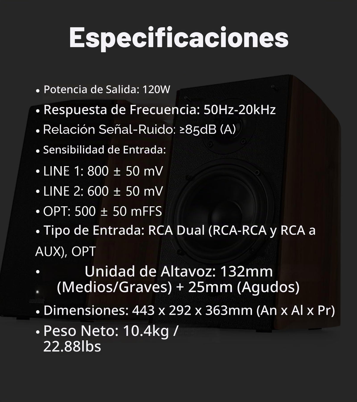 Altavoces de Estantería Edifier Warmoak Woofer Grande RMS 120W Bluetooth y RCA/Óptica/Coaxial Control Remoto