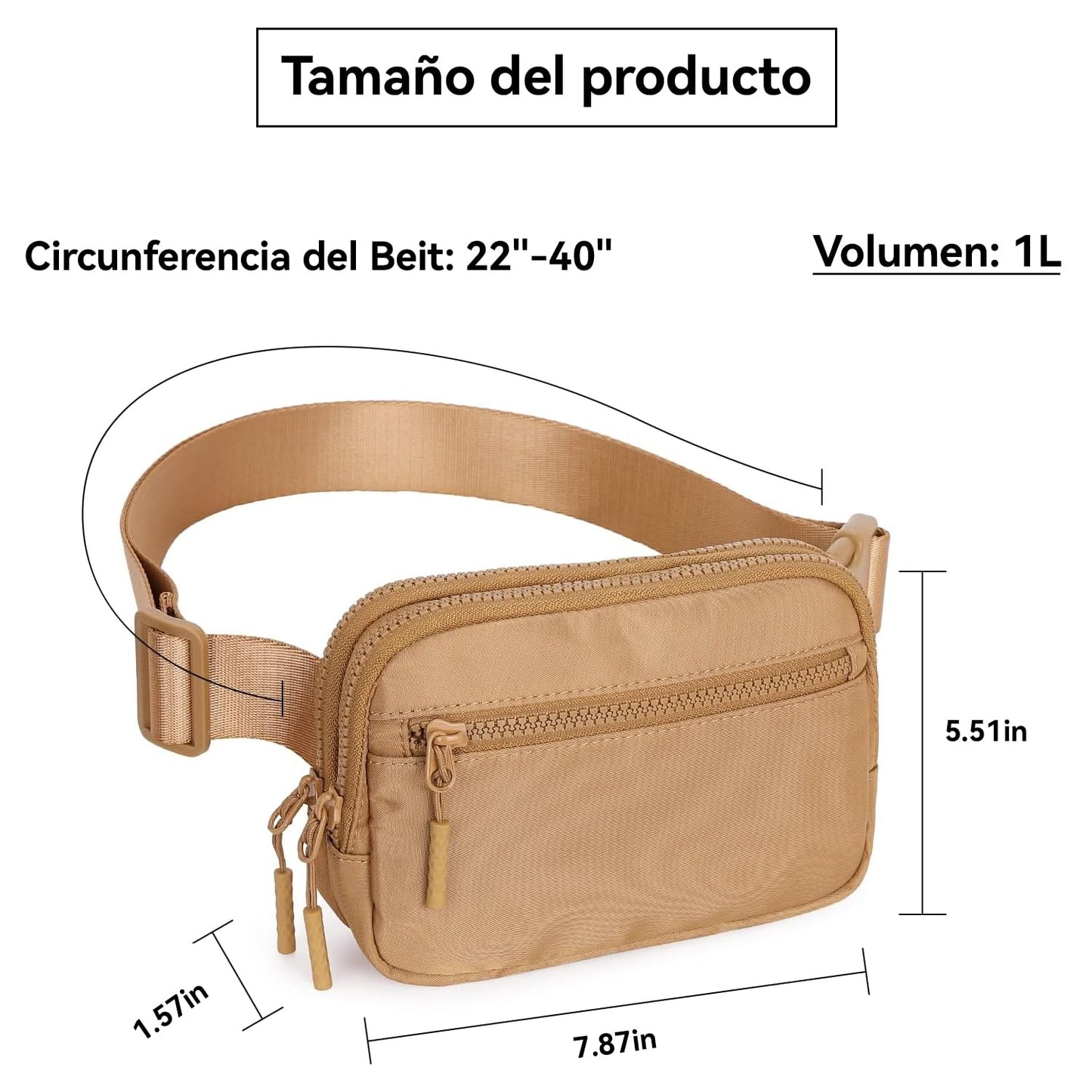 CXJYSD Riñonera de moda casual para hombres y mujeres,correa de hombro ajustable multifuncional,bolso cruzado con 4 bolsillos con cremallera, adecuado para hacer ejercicio,correr (marrón-02)