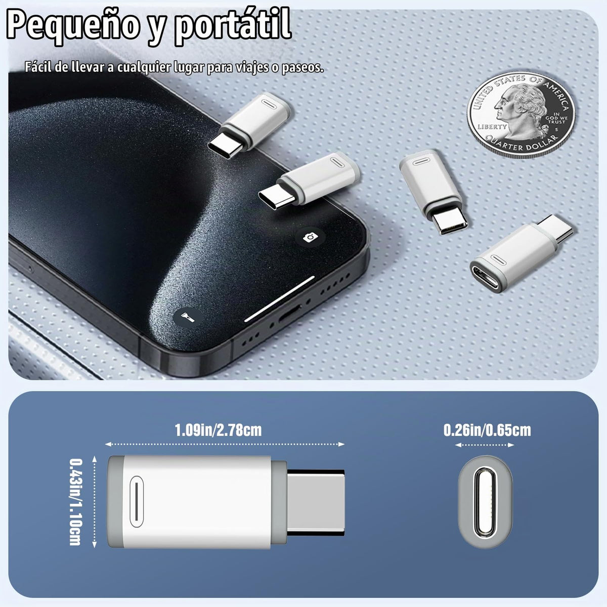 Adaptador Lighting a USB C TiMOVO Blanco con Lazo Antipérdida