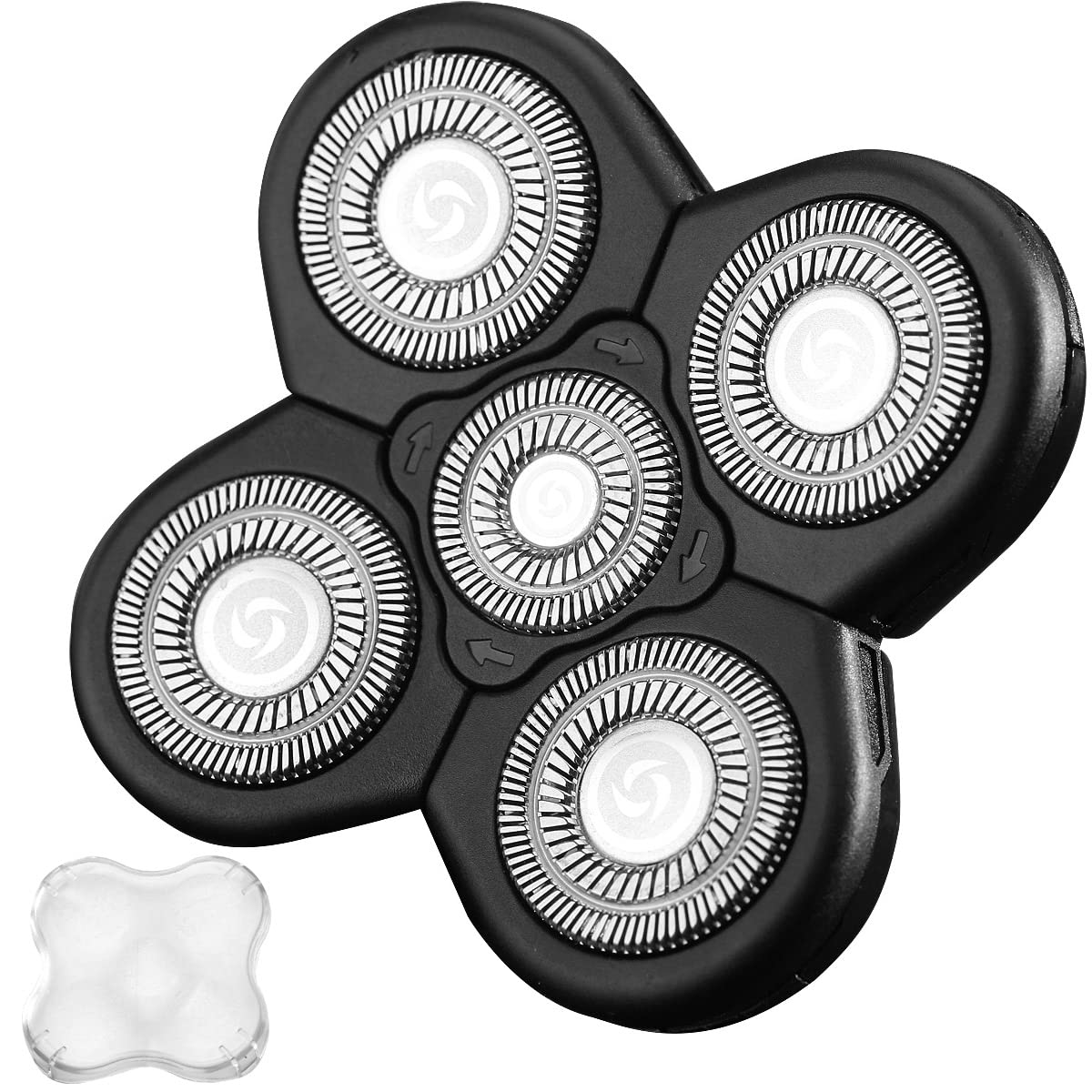 WAHFOX Cabezal de repuesto para afeitadora eléctrica, 5 cuchillas para afeitadora Freeddom Grooming, 5 cabezales, cabezal de afeitadora eléctrica para barba (plateado)