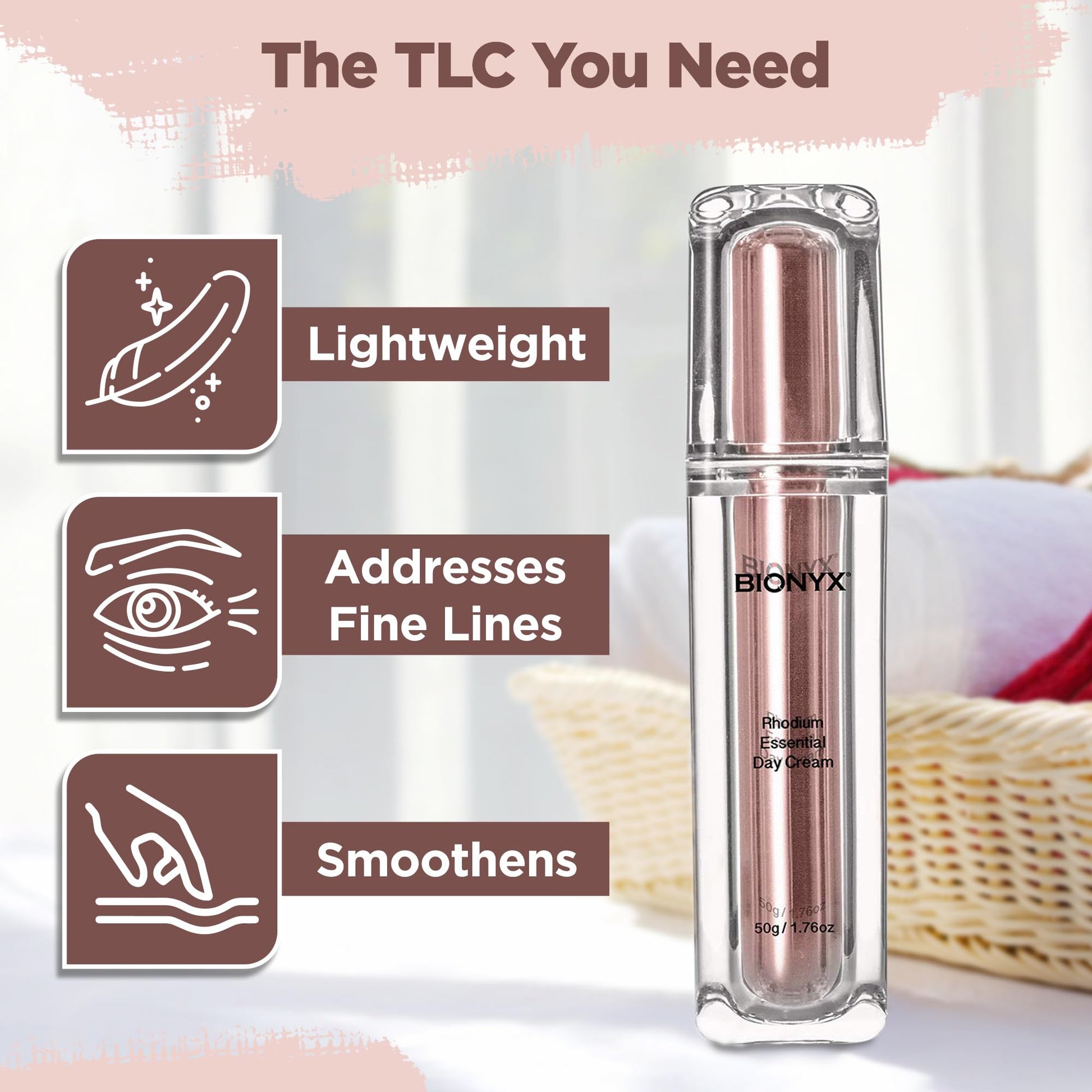 Bionyx Rhodium Essential Day Cream - Ultra Moisturizing Cream Infused with Rhodium Extract, Shea Butter and Natural Oils