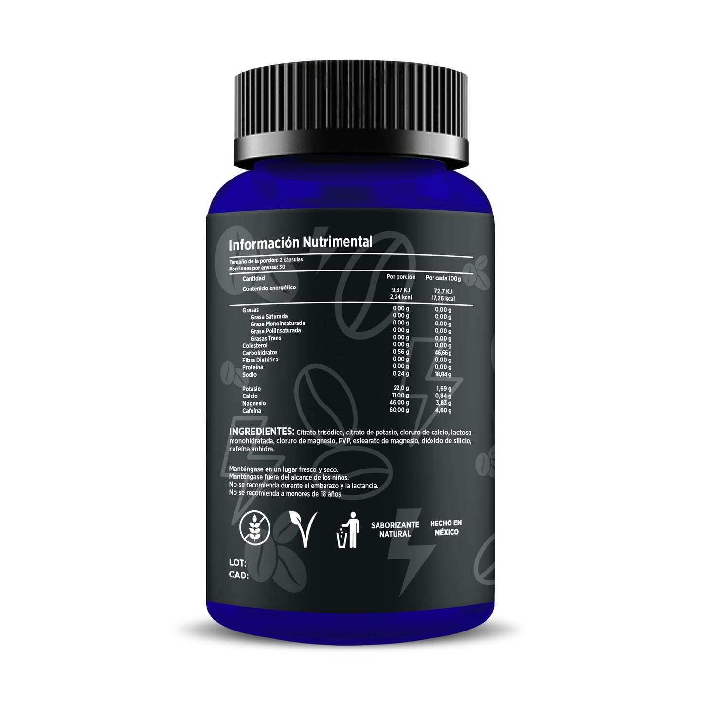 Cápsulas de Electrolitos RUTS Energy con Cafeína