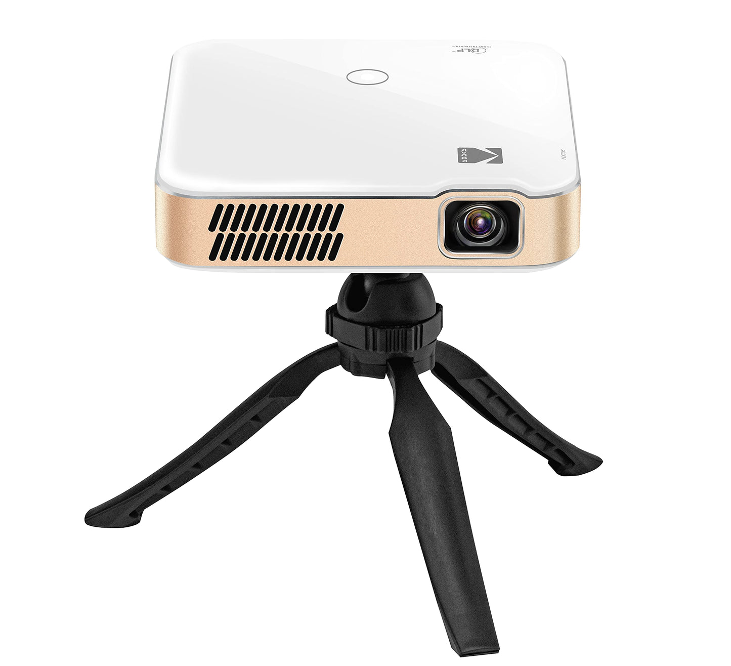 KODAK Proyector Inteligente HD portátil Luma 400 Mini Sistema de Cine en casa Compatible con Wi-Fi Bluetooth HDMI y USB de hasta 150” Resolución nativa de 720p (4K), 200 lúmenes ansi Trípode Incluido