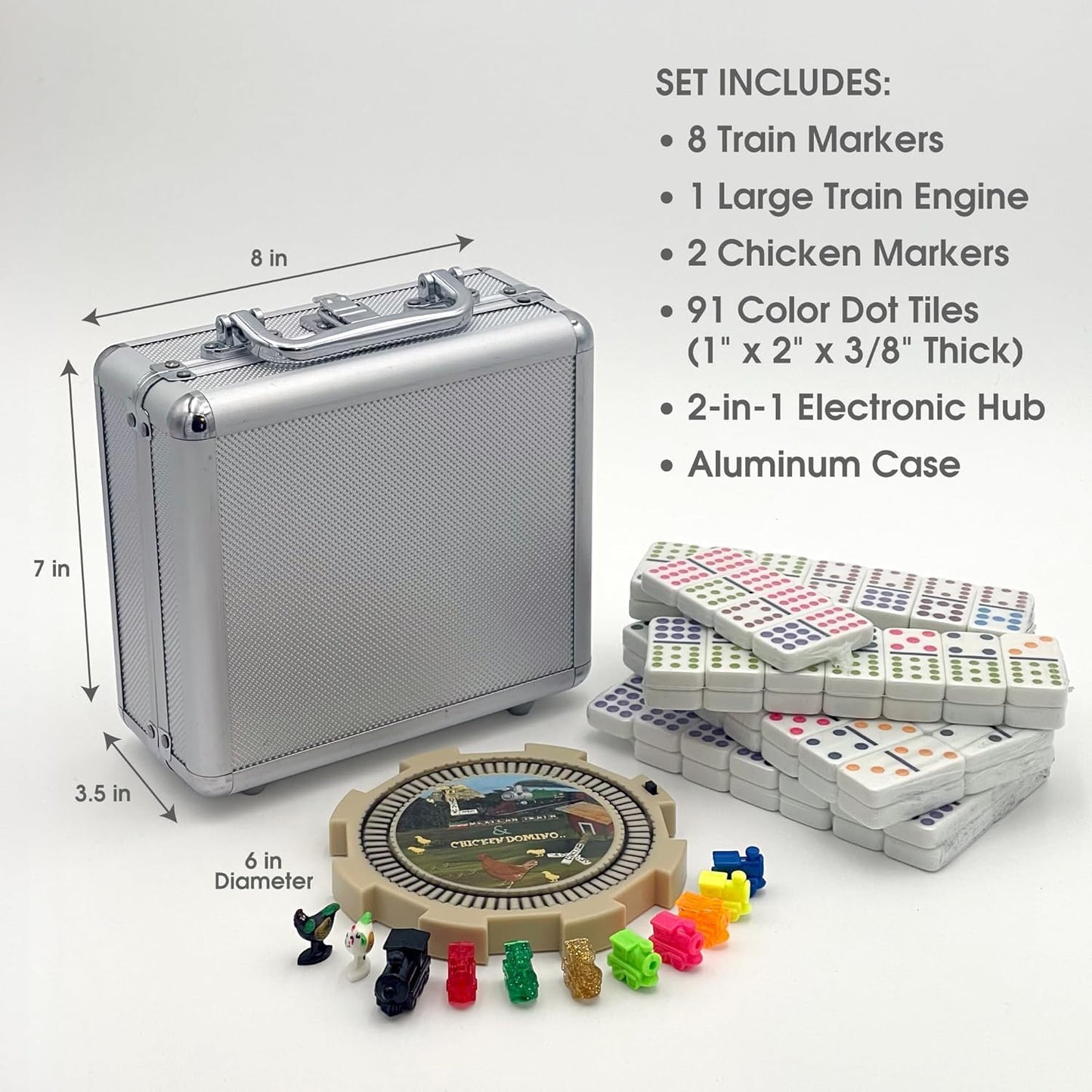 Dominoes CHH Aluminio Juego de Doble 12 Puntos