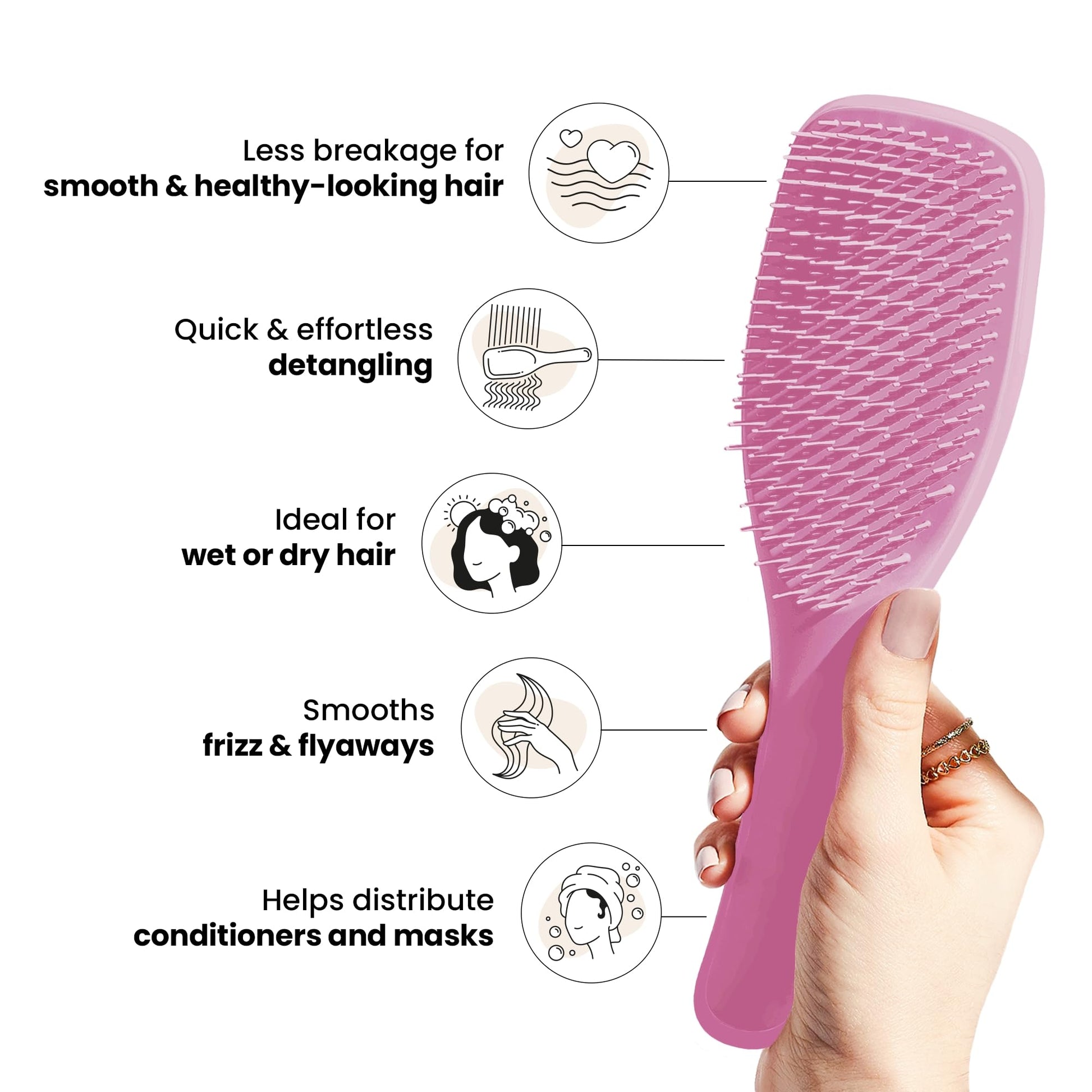 Tangle Teezer El mejor cepillo desenredante para cabello h medo y seco | Para todo tipo de cabello | Elimina nudos y reduce la rotura | Rosebud
