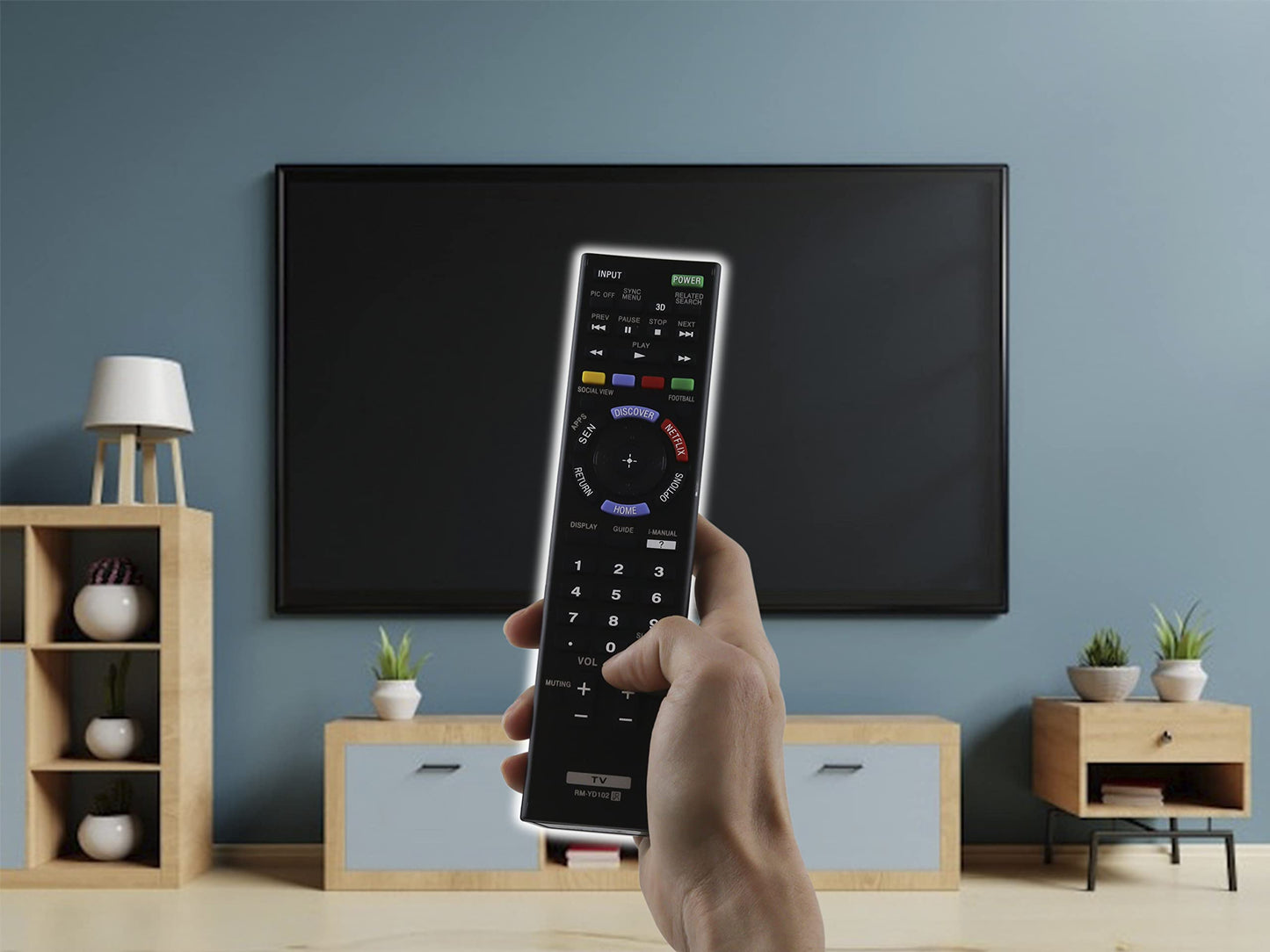 Control Remoto Compatible con Sony BRAVIA Smart TV, Modelos RM-YD103, RM-YD102 100% Compatible Directo, KDL-32W700B KDL-40W580B KDL-40W590B KDL-40W600B KDL-42W700B
