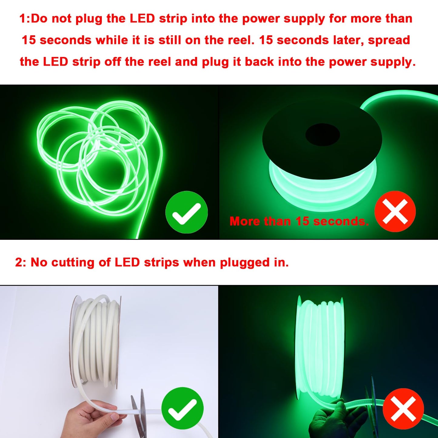 BENLUN Tira LED COB 110V 20 Metros, Verde Luces de LED Exterior Impermeable, 10W/M CRI 90+ Flexible Luz LED sin Transformador para Habitacion Techo, Decoración, Patio