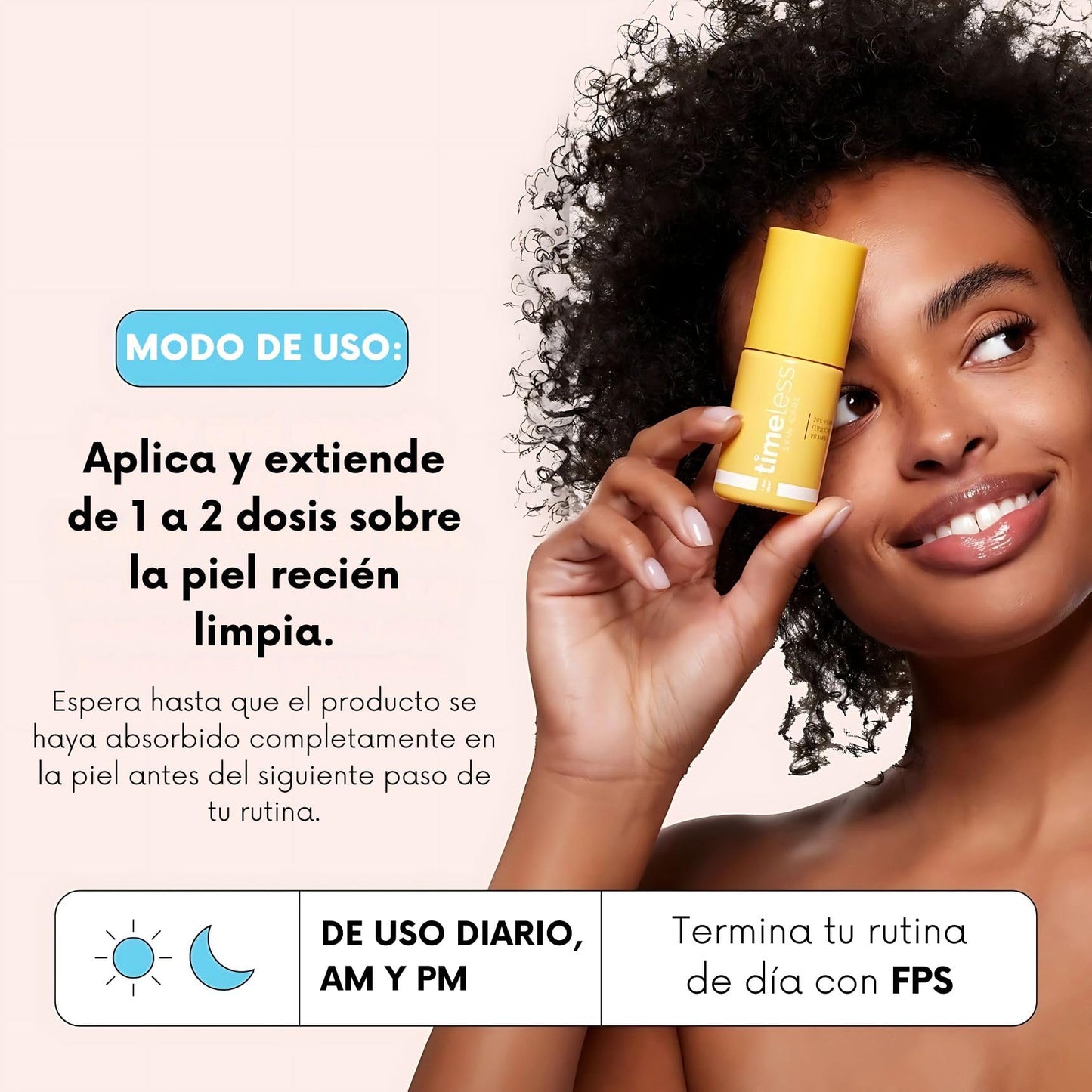 TIMELESS SKIN CARE | Sérum de Vitamina C al 20% + Ácido Ferúlico + Vitamina E | Para Todo tipo de piel | Suero Antioxidante y Aumenta la Producción de Colágeno | 30ML