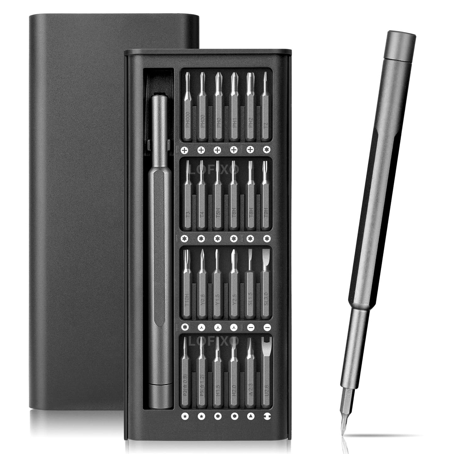 Juego de Desarmadores Precisión, Destornillador Torx Estrella Plano Cruz, Kit Limpieza Reparación para iPhone PC Switch Lentes Laptop Cámara Computadora Mac PS4 Xbox One Celular Relojero Joyero