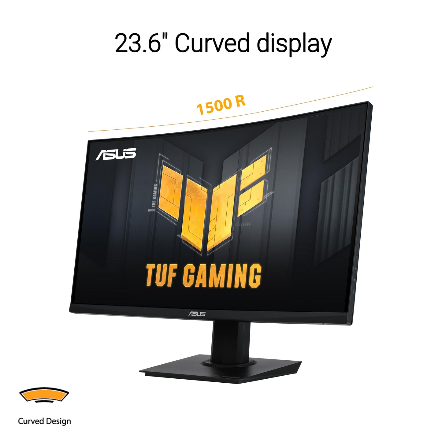 ASUS TUF Gaming Monitor Curvado de 24 Pulgadas (23.6 Pulgadas Visible) - FHD, 180Hz, 1ms, DCI-P3 90%, sincronización Extrema de desenfoque de Movimiento bajo, FreeSync, Mejora de Sombra, Cuidado de