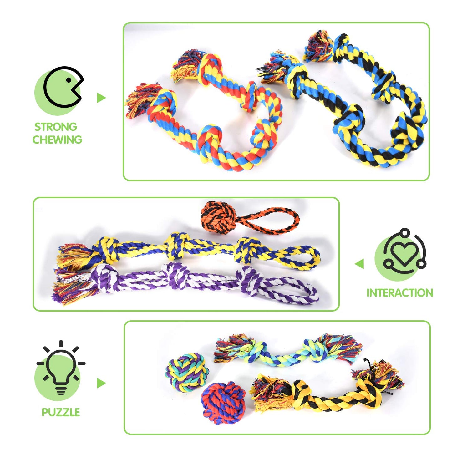 Juguetes para masticar perros grandes, juguetes resistentes para perros agresivos de raza grande, resistente juguete dental para perros medianos, 5 nudos indestructibles juguetes para perros, juguetes de algodón para morder cachorros de dentición masticar