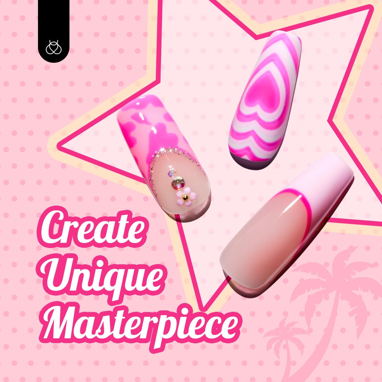 Beetles - Juego de esmalte de uñas en gel rosa, 20 colores, colección Alluring Sweetie, color nude, morado, purpurina, rojo, kit de manicura en gel ultravioleta con base, capa superior brillante y mate, regalo