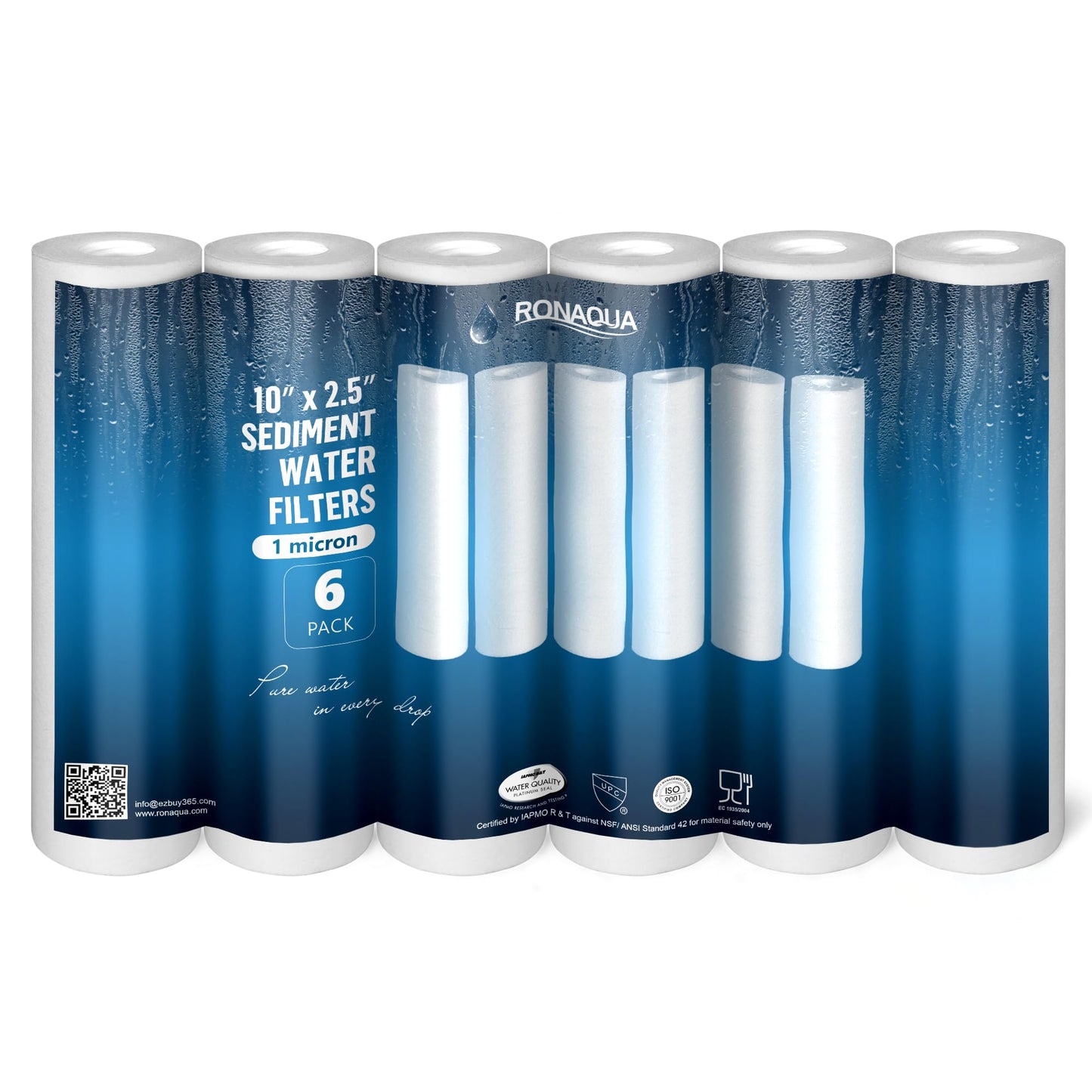 1 Micron Sediment Water Filter Cartridge by Ronaqua