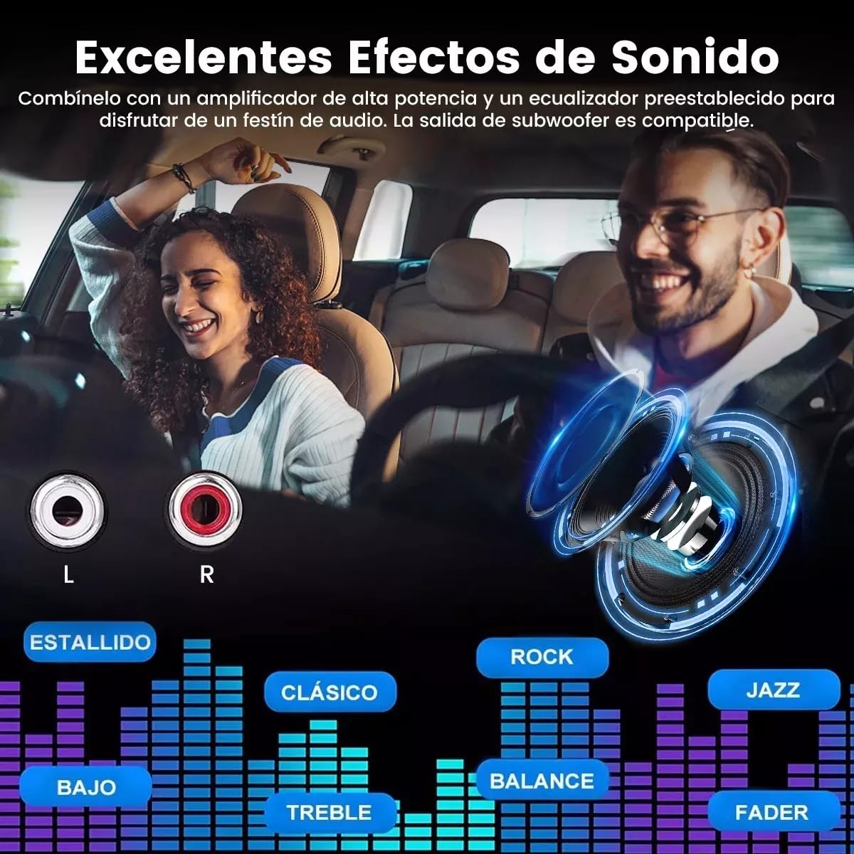 Auto Estereo Bluetooth MP3 Radio Reproductor Música De Coche Manos Libres FM SD Aux USB Luz Multicolores