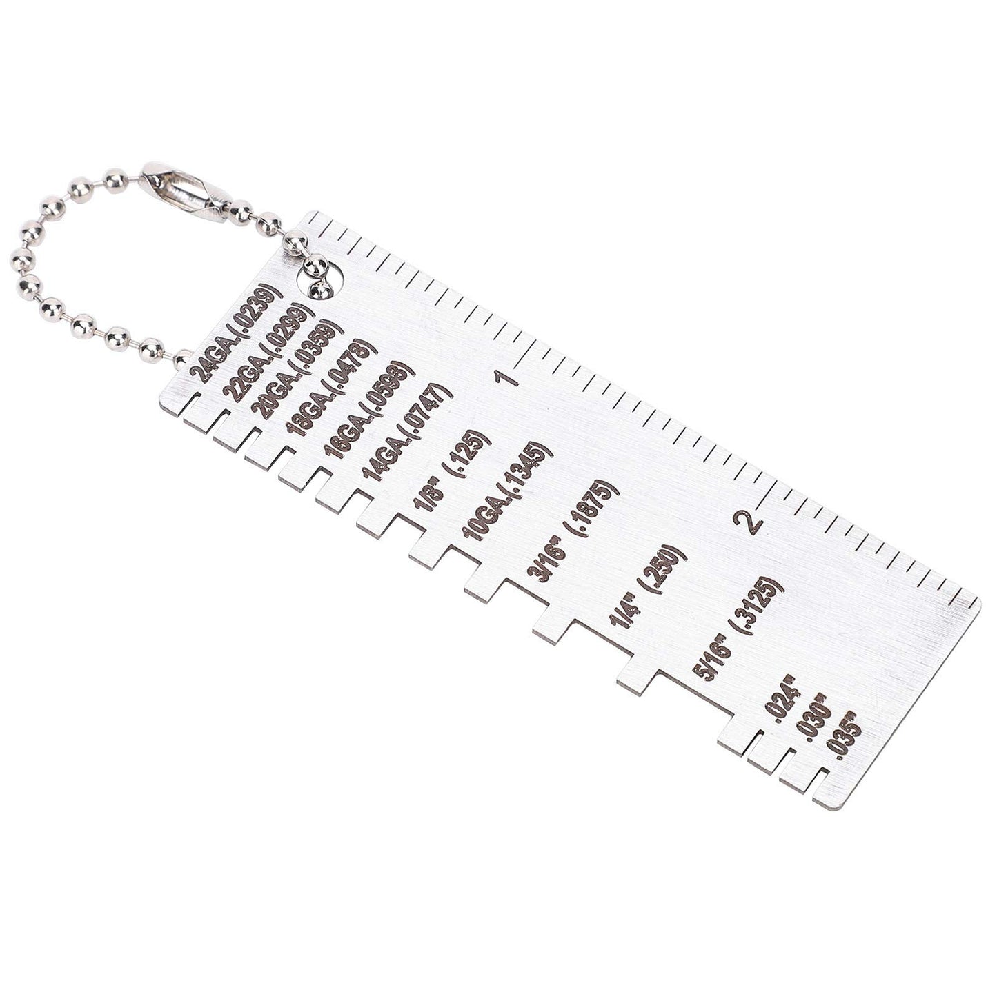 Jadeshay Medidor de Grosor de Hoja de Metal portátil, Medidor de Espesor de Alambre Hoja de Metal Acero Inoxidable Espesor Estándar Indicador de Metal Herramienta de Inspección Medidor de Soldadura