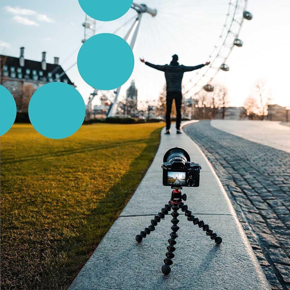 JOBY GorillaPod 3K, trípode compacto 3K soporte y cabeza de bola 3K para cámaras compactas, kit de trípode, trípode de viaje para cámaras, soporta dispositivos de hasta 3 kg, JB91507-BWW, fabricado en