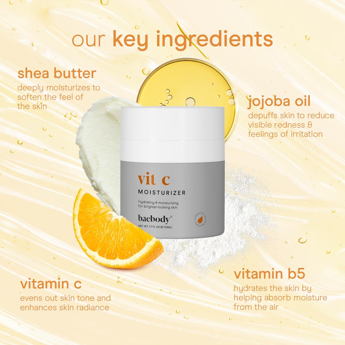 Vitamin C Moisturizer Cream for Face and Eye Area - With Vitamin C, Jojoba Oil, Vitamin E. Fights the Appearance of Wrinkles, Fine Lines, and Age Spots. Best Day and Night Cream 1.7 Fl. Oz.