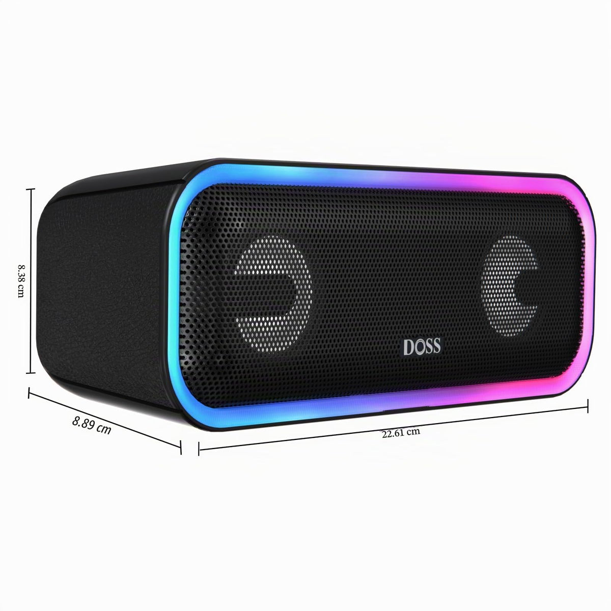 Altavoz Bluetooth Inalámbrico DOSS Negro SoundBox Pro+ con Sonido Impresionante de 24W y Graves Retumbantes