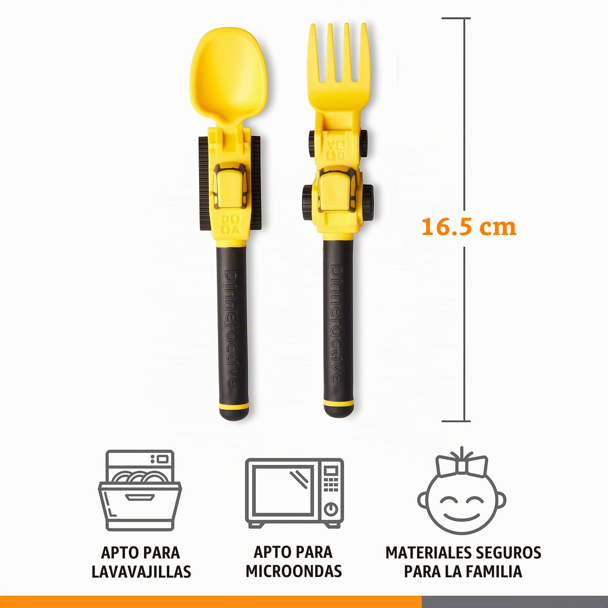 VERSAINSECT Utensil Set for Kids – Construction Themed Fork and Spoon for Toddlers and Young Children – 2-Piece Set - Fuschia