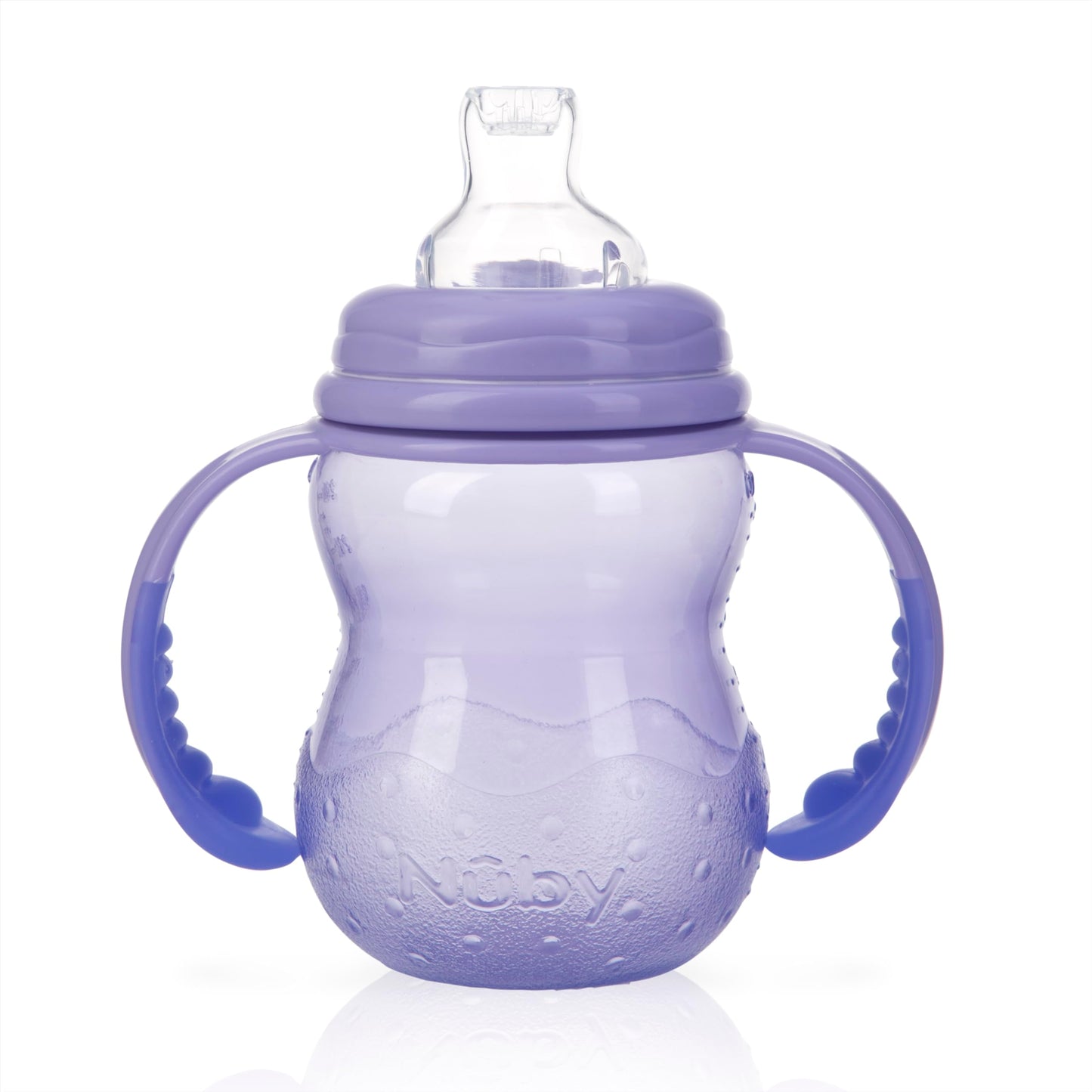 Botella de Cuello Ancho Nuby Multicolor sin Goteo de 3 Etapas para Niños