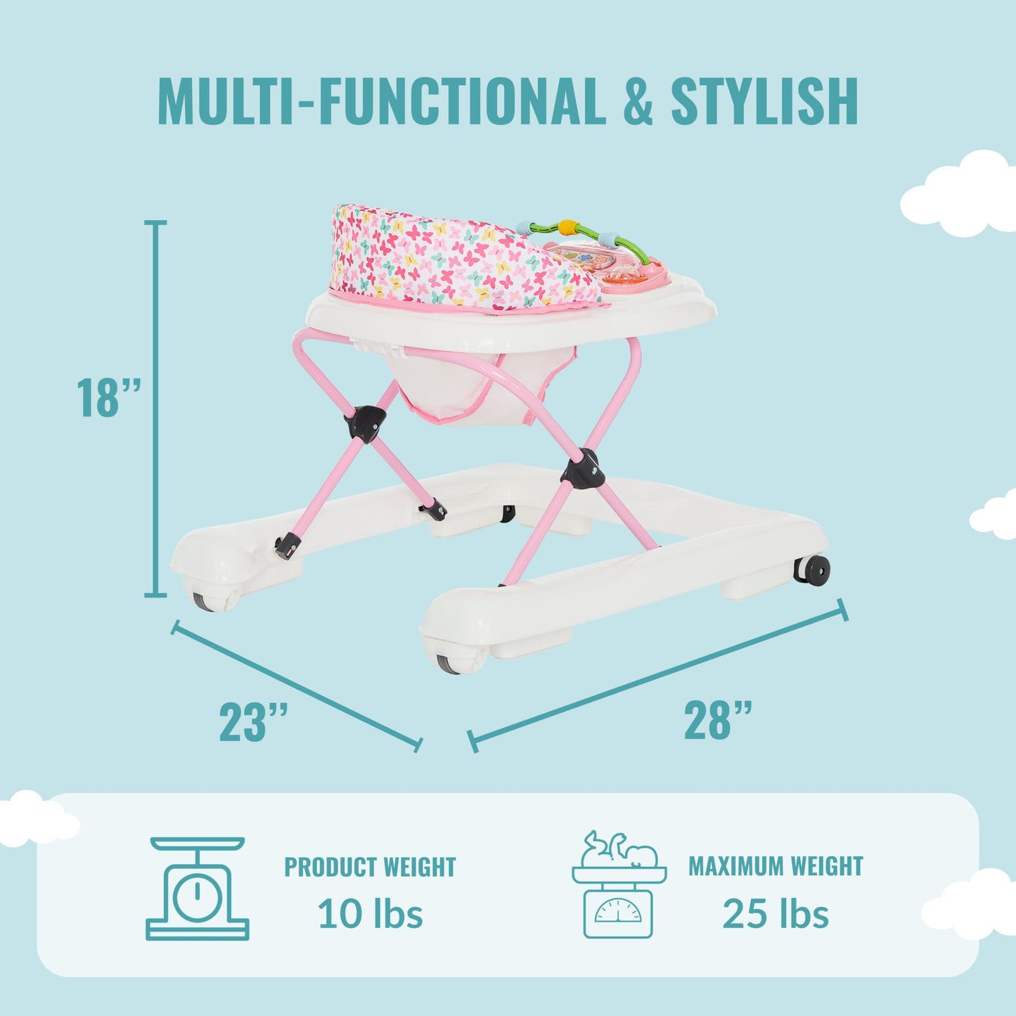 Andador 2 en 1 Dream On Me Spring Pink Ava