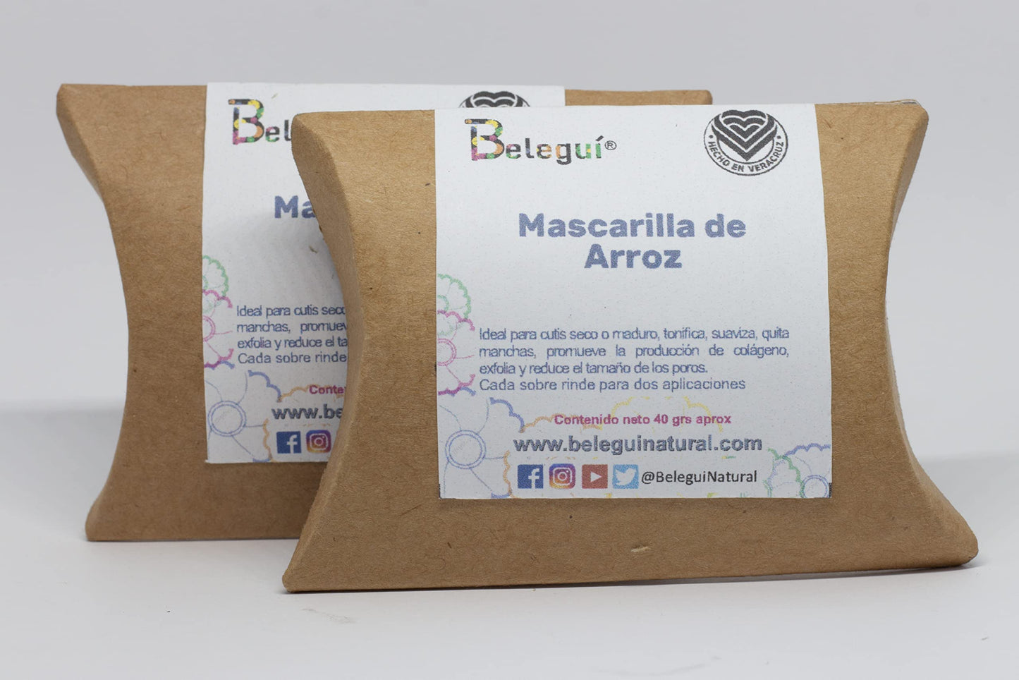 Beleguí, Kit Arroz 5 Piezas. Crema, Jabones y Mascarilla de arroz. Hidratar, líneas de expresión. Piel seca o madura