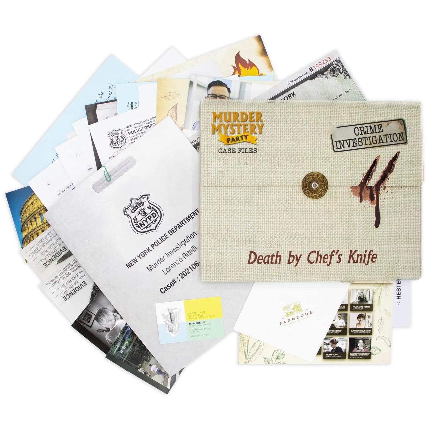 University Games Murder Mystery Party Case Files: Death by Chef's Knife para 1 o más Jugadores a Partir de 14 años