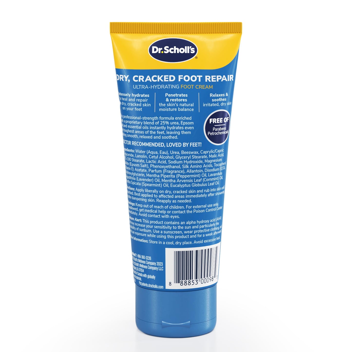 Dr. Scholl's Ultra Hydrating Foot Cream 3.5 oz, Lotion with 25% Urea for Dry Cracked Feet, Heals and Moisturizes for Healthy Feet