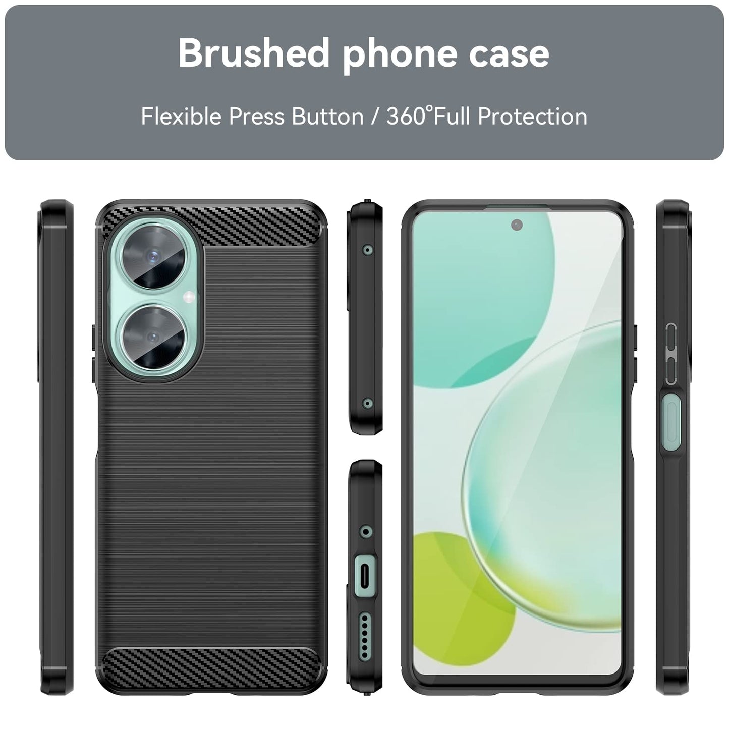 USDILU Case LS for Huawei Nova 11i Funda Uso Rudo Carcasa Protector TPU Suave Durable Silicón Flexible Cover Negro