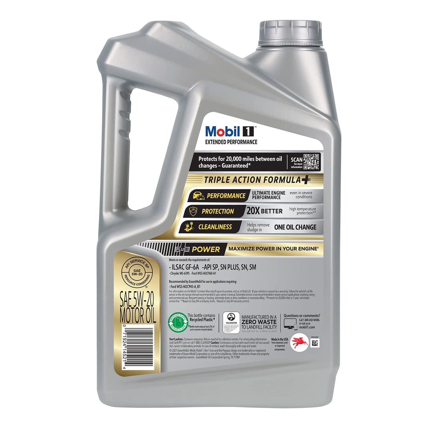 Aceite de Motor Mobil 1 5W-20 Rendimiento Extendido 5 Cuartos