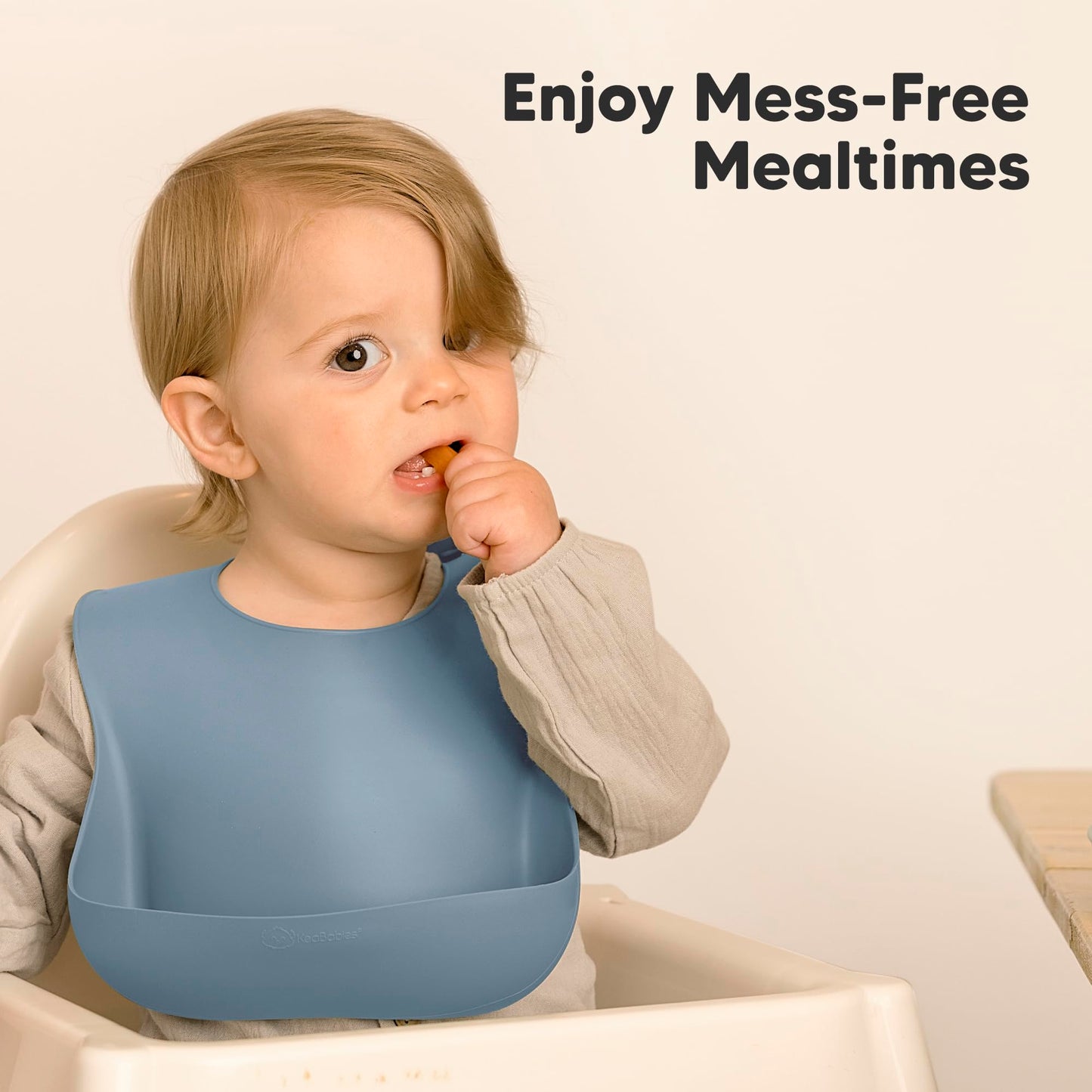 KeaBabies - Paquete de 2 baberos de silicona de grado alimenticio resistentes para bebés, niñas, niños, gran colector de alimentos, limpiar y poner fácilmente, esenciales de alimentación para niños