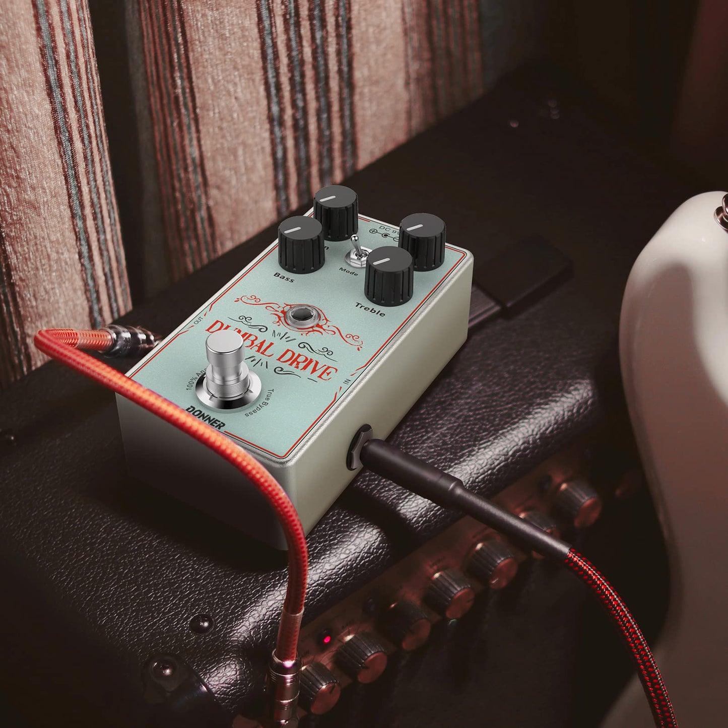 Donner Dumbal Drive Overdrive Pedal para guitarra eléctrica, estilo tonto con efecto de impulso de ecualizador de 2 bandas, puro bypass analógico