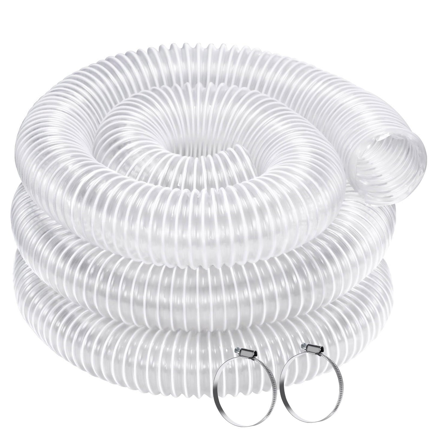 Manguera de recogida de polvo de 4 pulgadas x 10 pies, resistente a las perforaciones, de PVC transparente para recolección de humos de escombros con revestimiento de alambre reforzado con hélice,