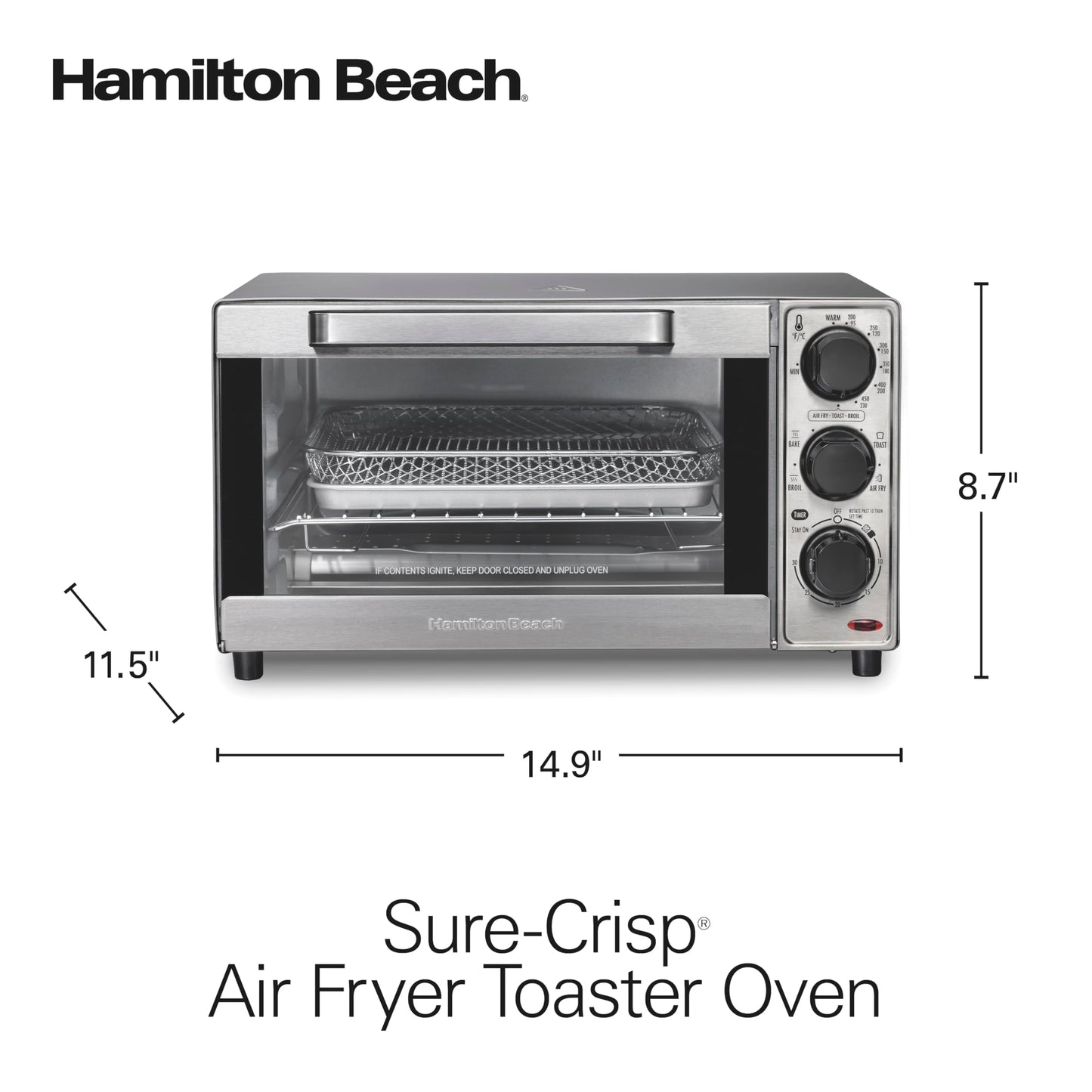 Hamilton Beach Horno tostador Sure-Crisp con freidor con aire