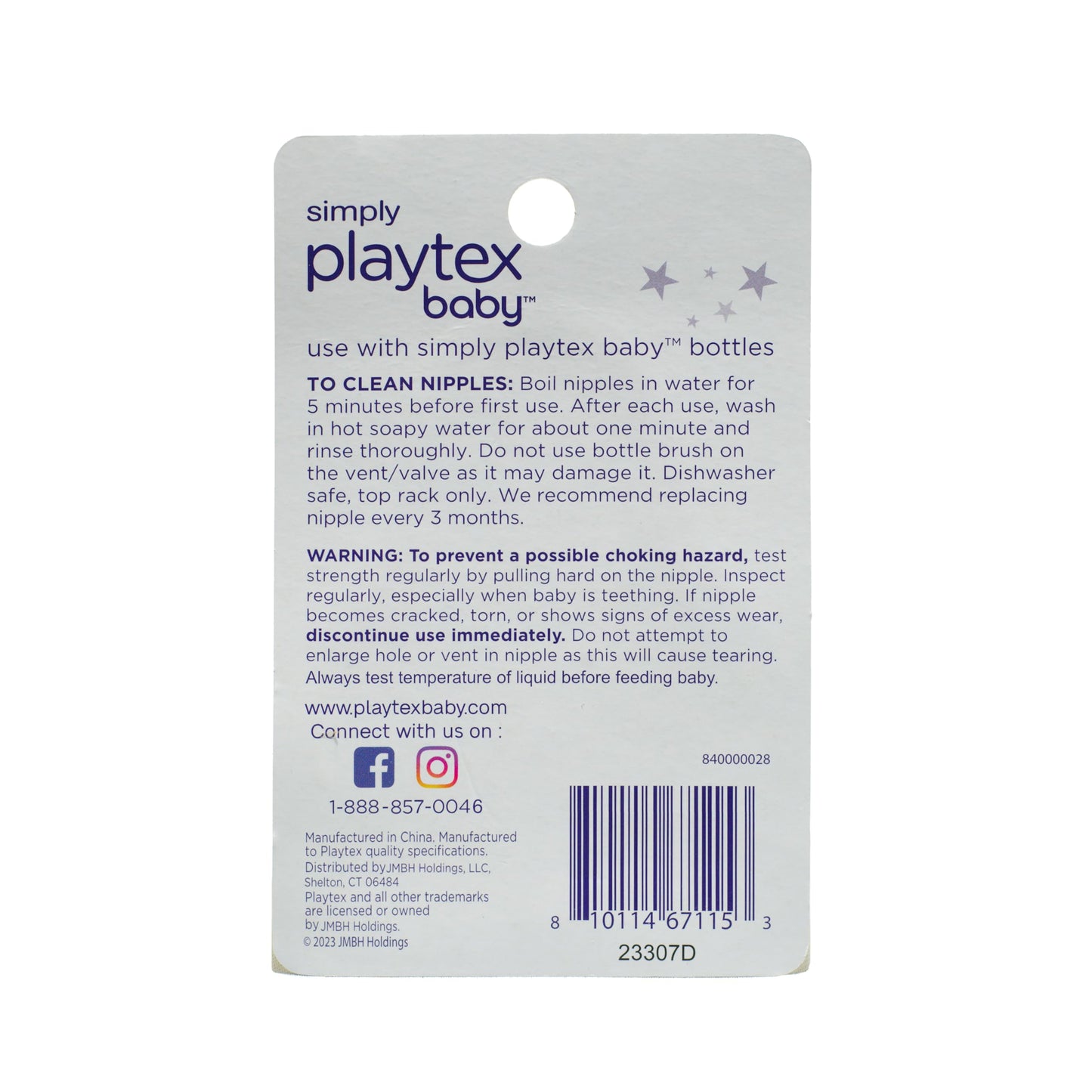 Playtex Baby Simply Playtex - Pezones para bebés de más de 3 meses, flujo medio (2 unidades), esenciales de alimentación para bebés recién nacidos y lactantes
