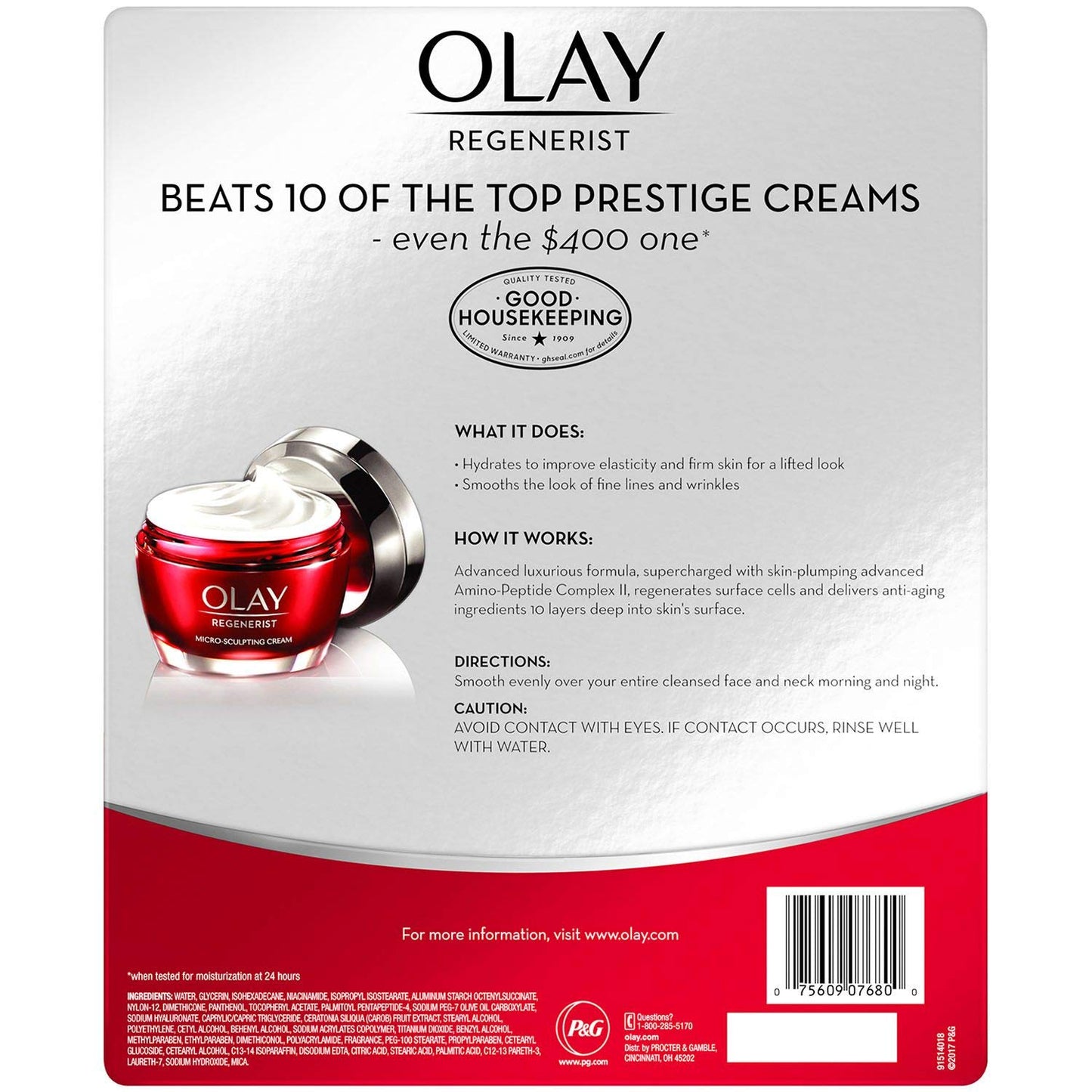 Olay Regenerist Micro-Sculpting Cream Fragrance Free 48 g - 2 Pack