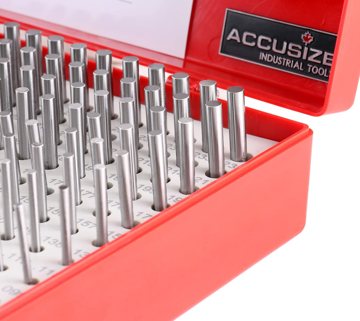 Accusize - 190 Pcs/Set M1(-) 0.061'' - 0.250'' Steel Plug Pin Gage Set Minus, M1(-)