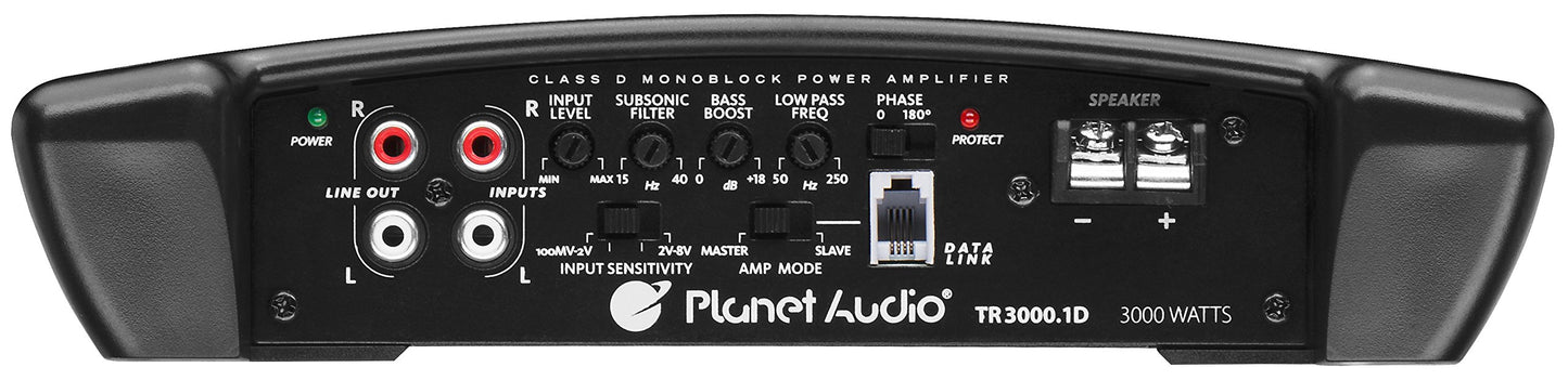 Amplificador de Coche Planet Audio Monoblock 3000 Vatios con Control Remoto de Subwoofer