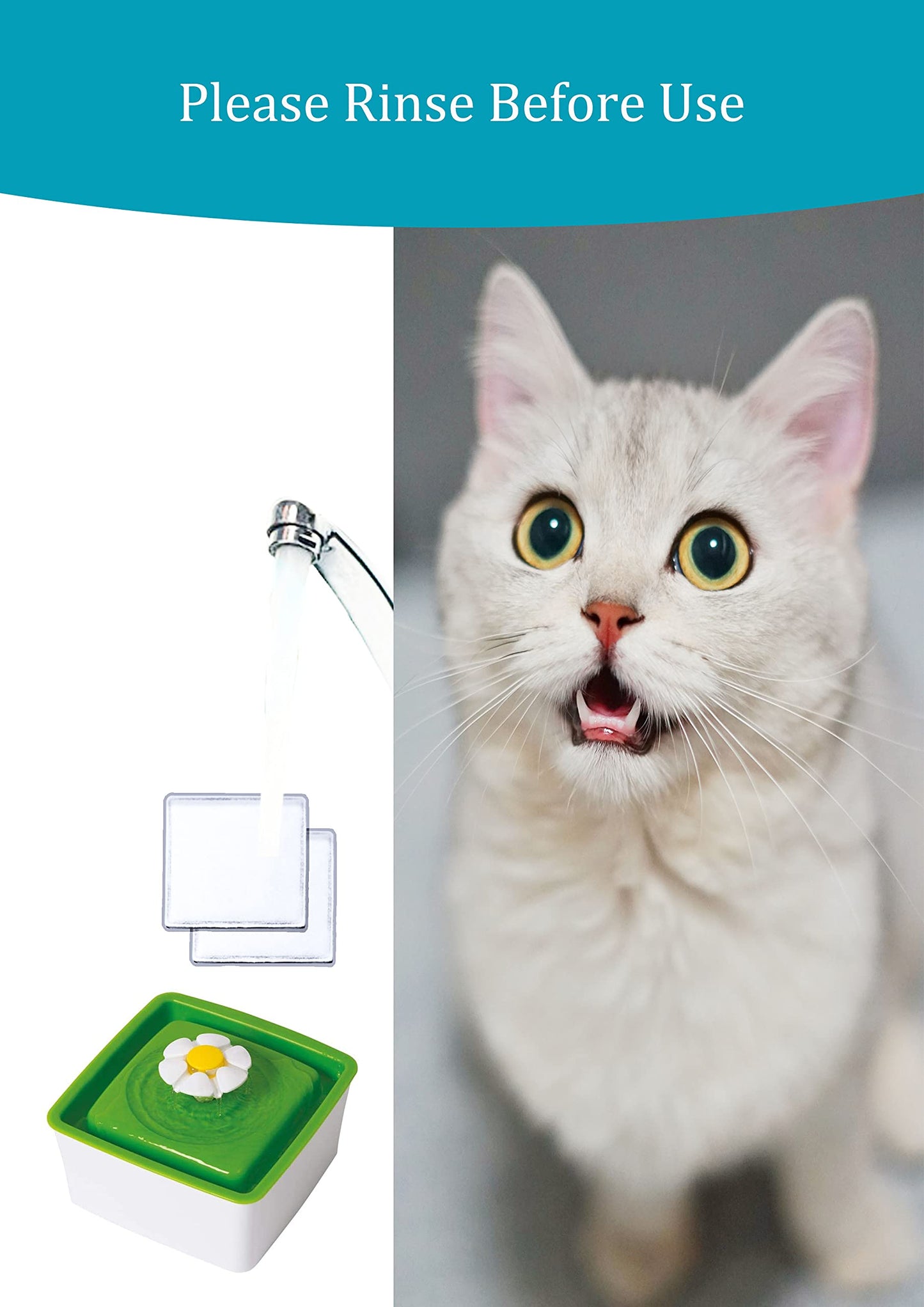Amazinpure - Mini filtro de repuesto compatible con Catit Mini fuente de flores 44005 96411 Zeus Mini fuente de agua Aqua Cube Falls Petsafe Current Pet Fountain 2.6 x 2.6 pulgadas, paquete de 12