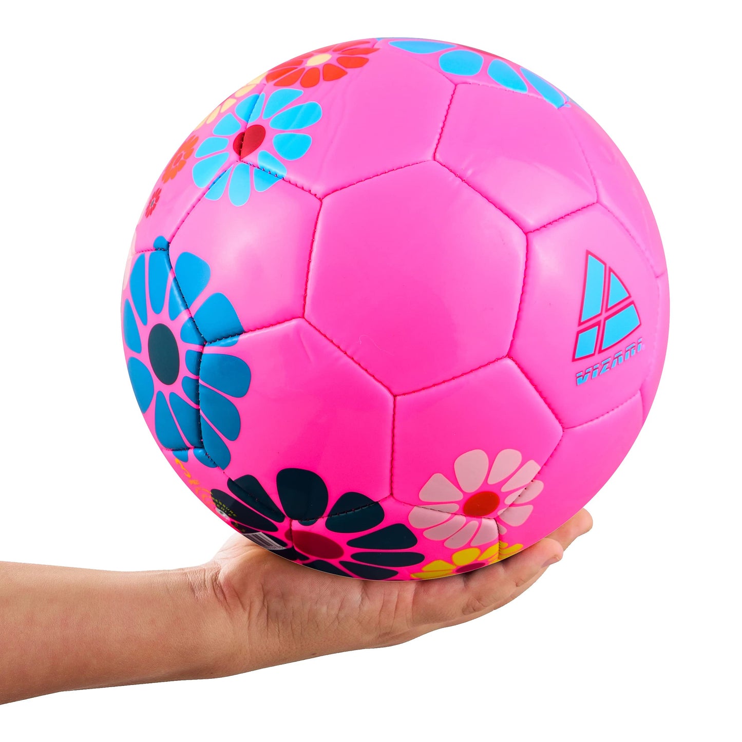 Balón de Fútbol Vizari Blossom rosa azul Talla 4