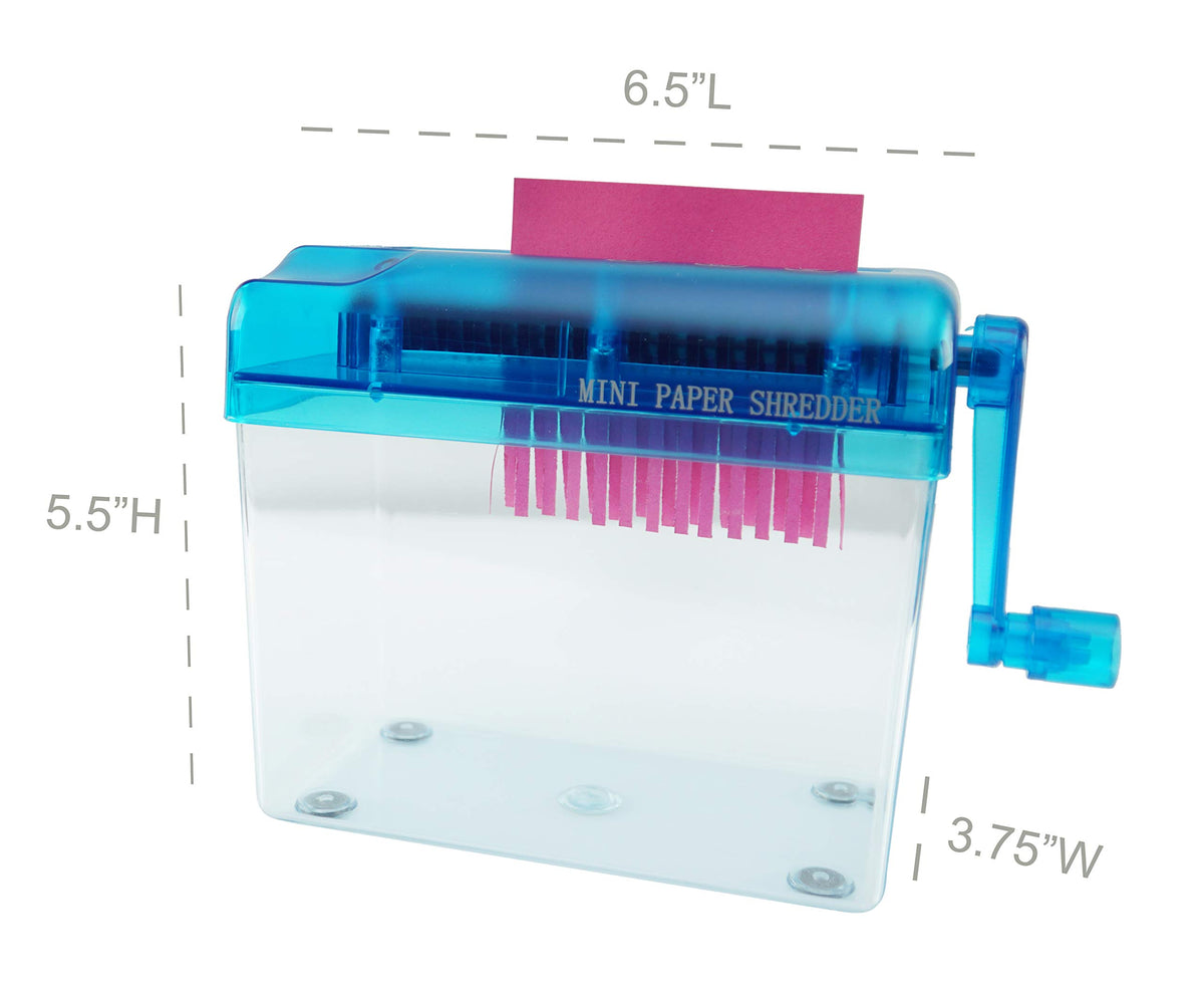 Trituradora HOME-X Azul con Manivela para Documentos de Papel