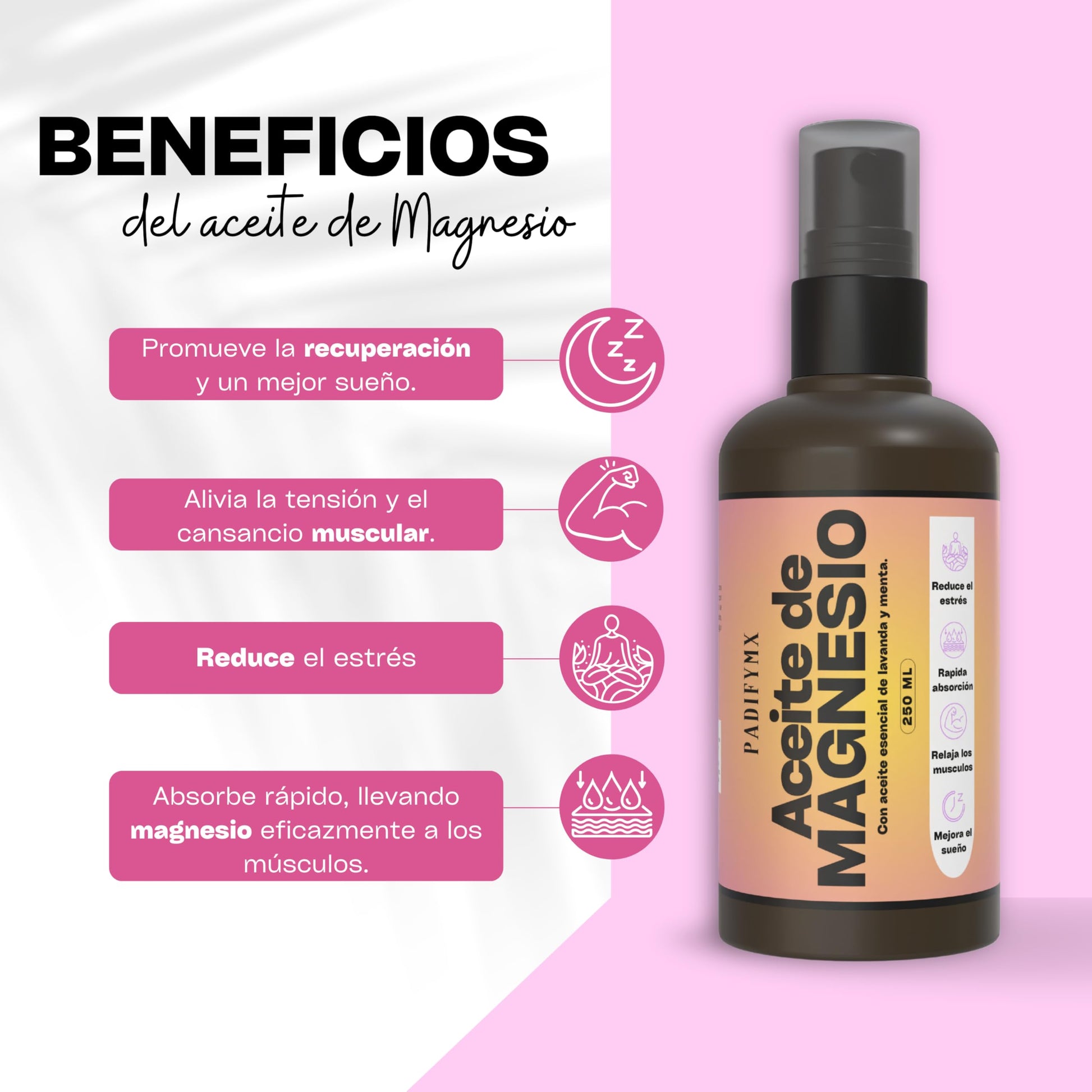 Aceite Relajante de Magnesio con Lavanda y Menta: Alivio del Estrés Muscular y Relajación Profunda