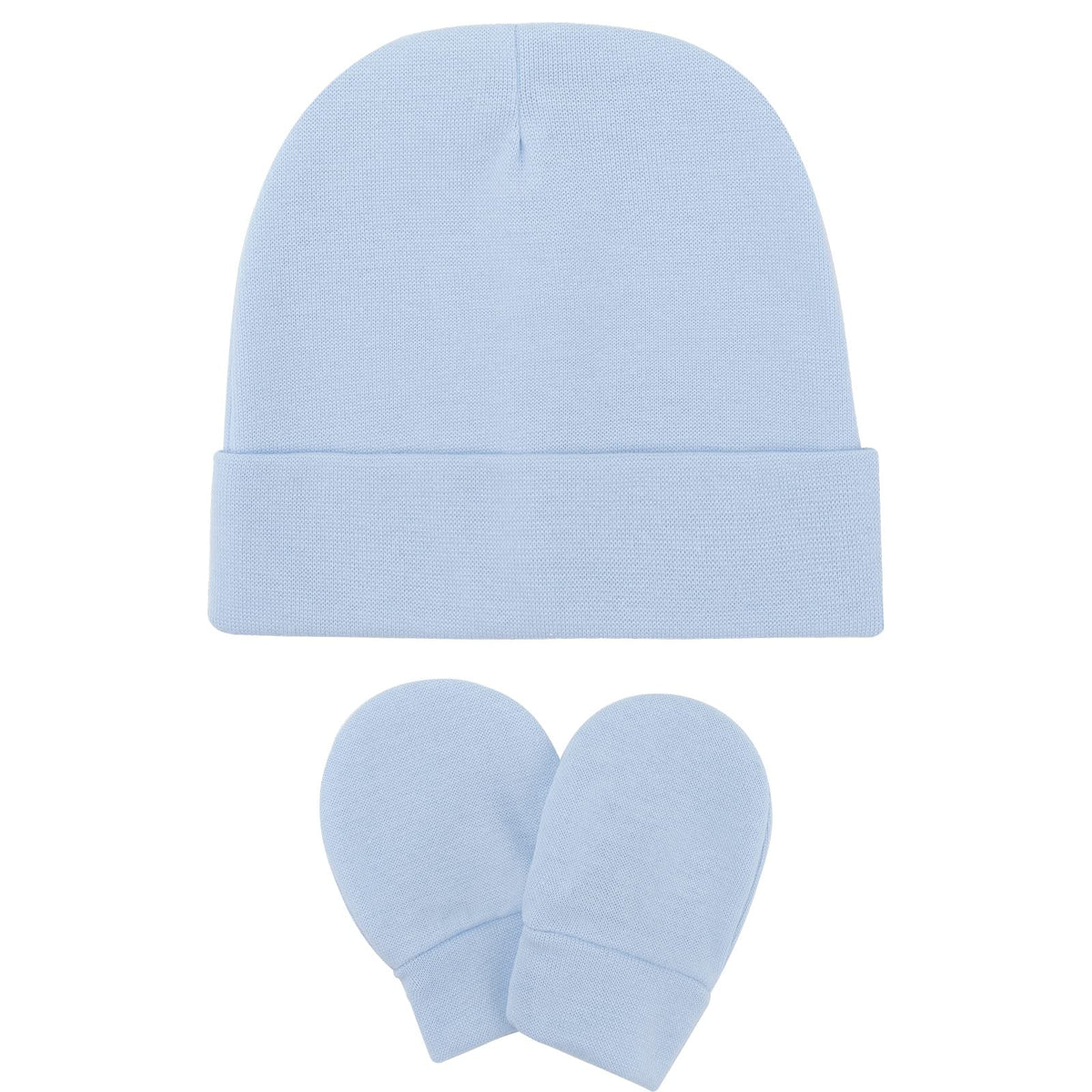 DRESHOW BQUBO Juego de Sombreros y Manoplas de Algodón para Bebé, Sin Arañazos, Gorro de Hospital Recién Nacido para Niños y Niñas, 4 Juegos